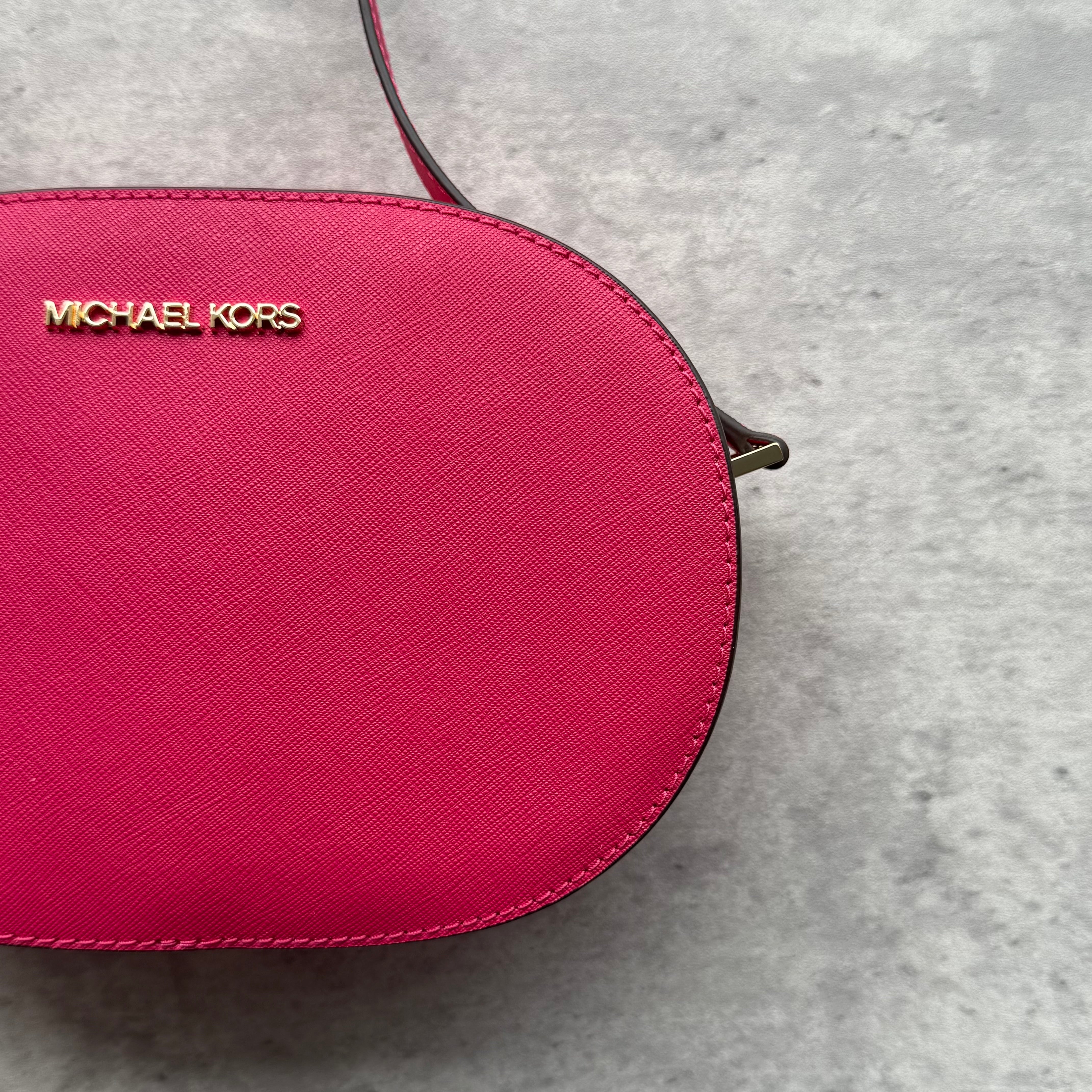 Michael Kors Jet Set Travel Saffiano Crossbody Bag Pink