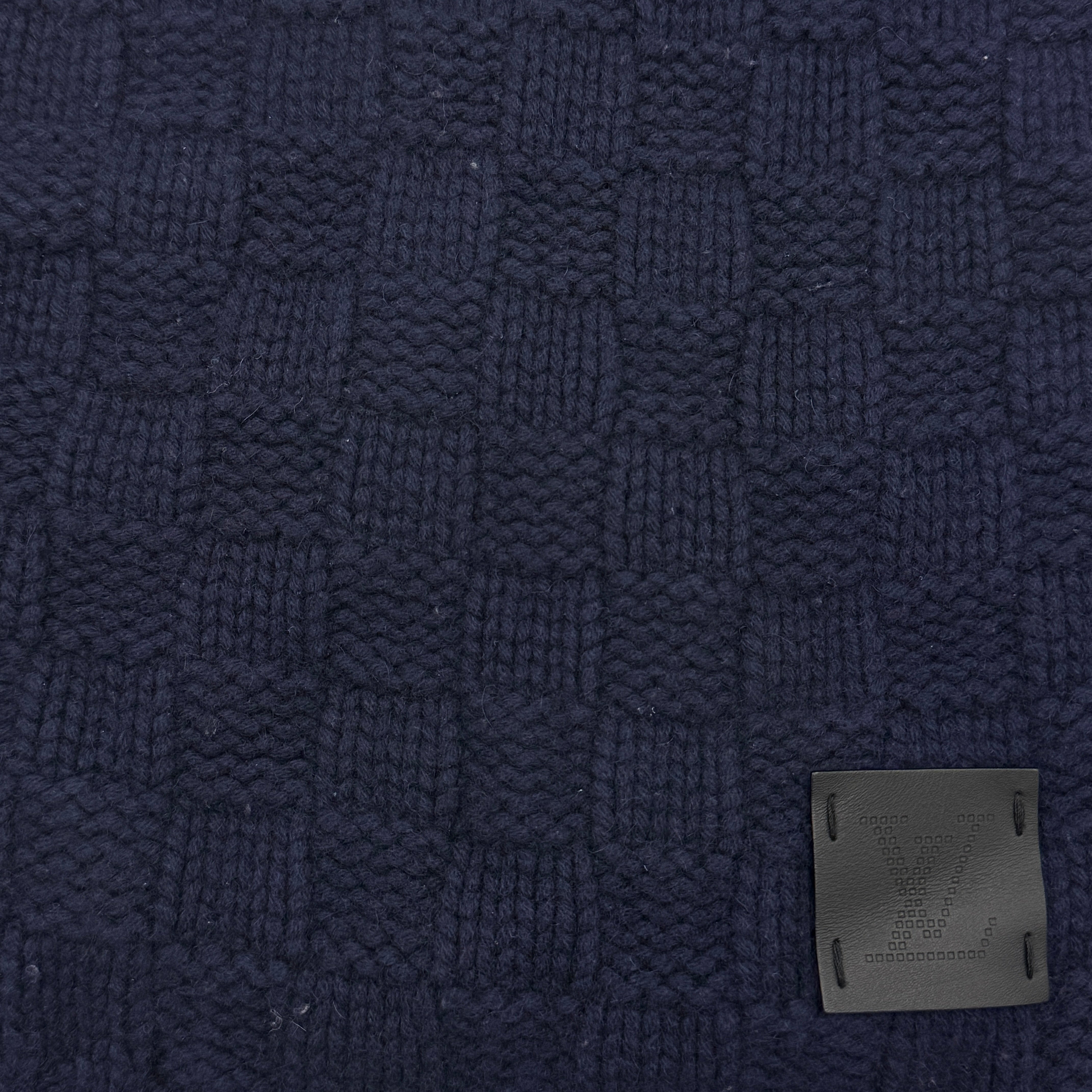 Louis Vuitton Echarpe Helsinki Damier Cashmere Scarf Navy Blue