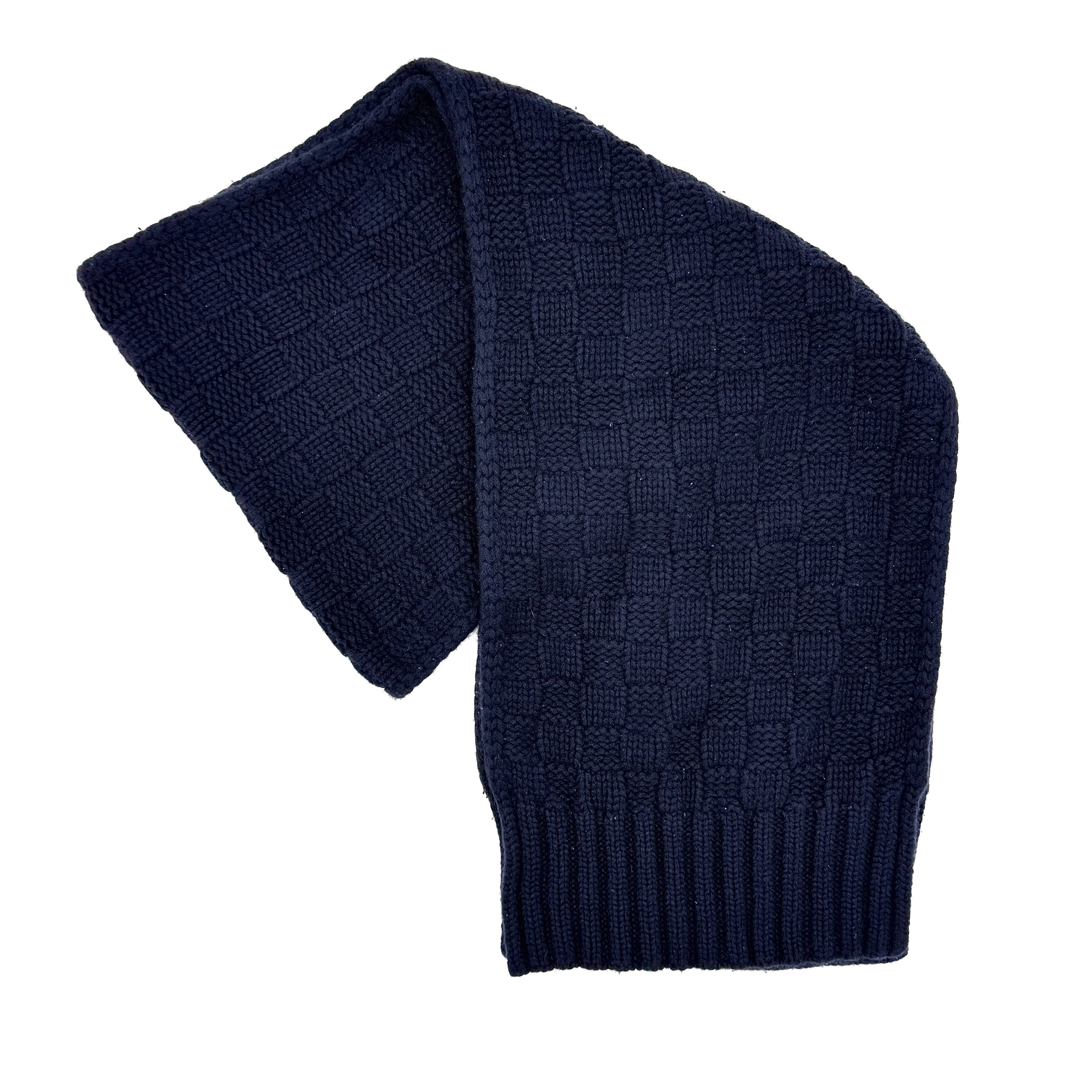 Louis Vuitton Echarpe Helsinki Damier Cashmere Scarf Navy Blue