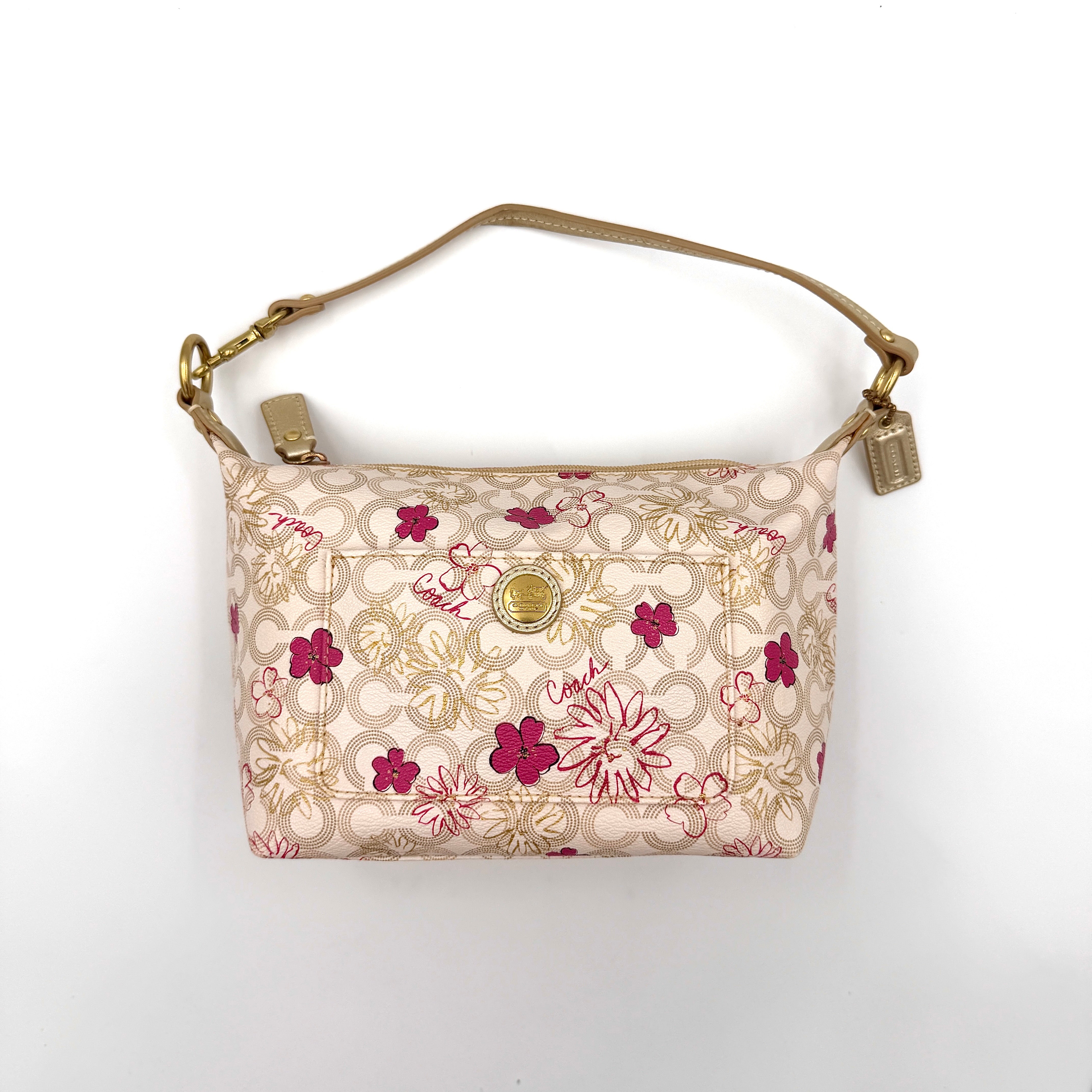 Coach Waverley Floral Mini Hobo Shoulder Bag Pink/Cream