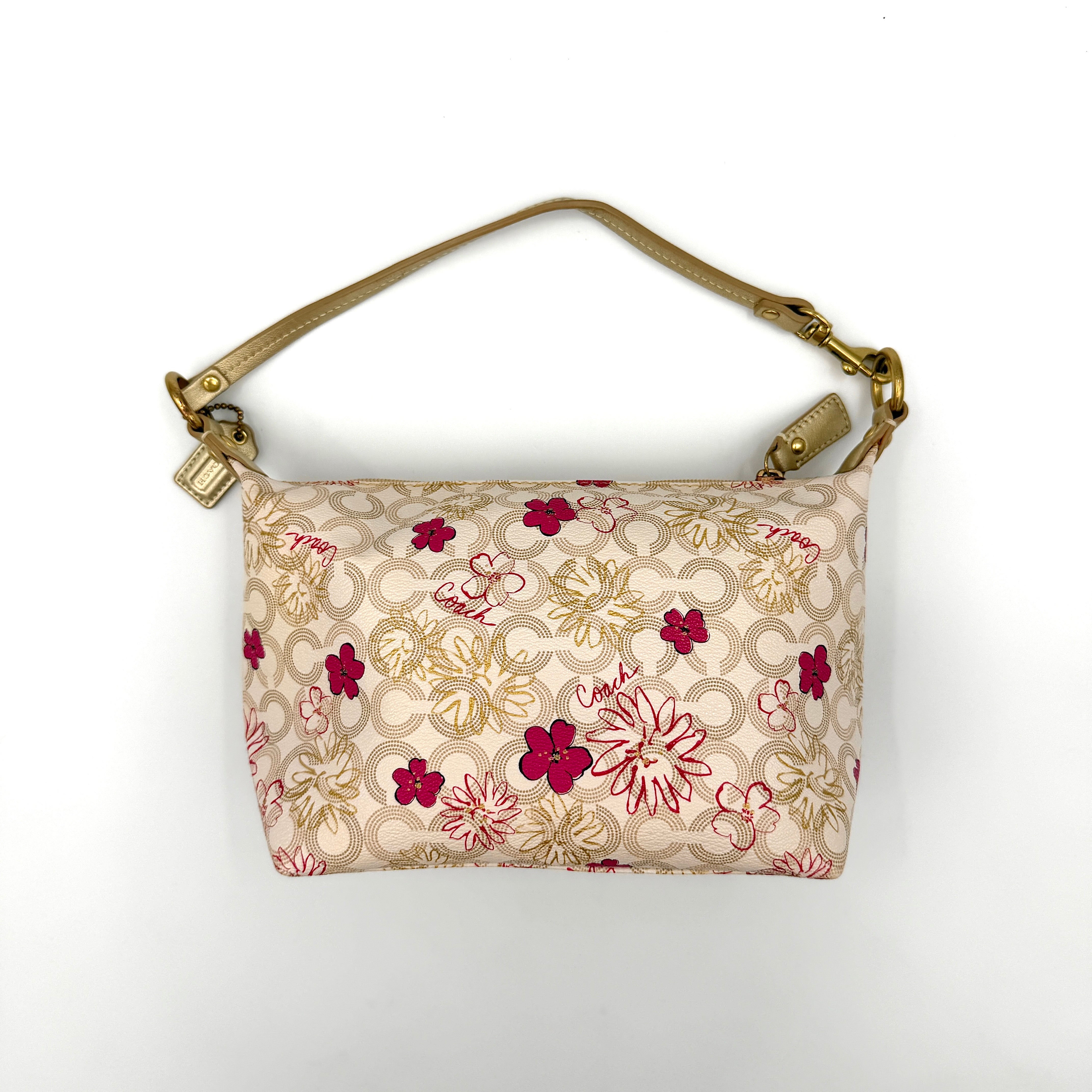 Coach Waverley Floral Mini Hobo Shoulder Bag Pink/Cream