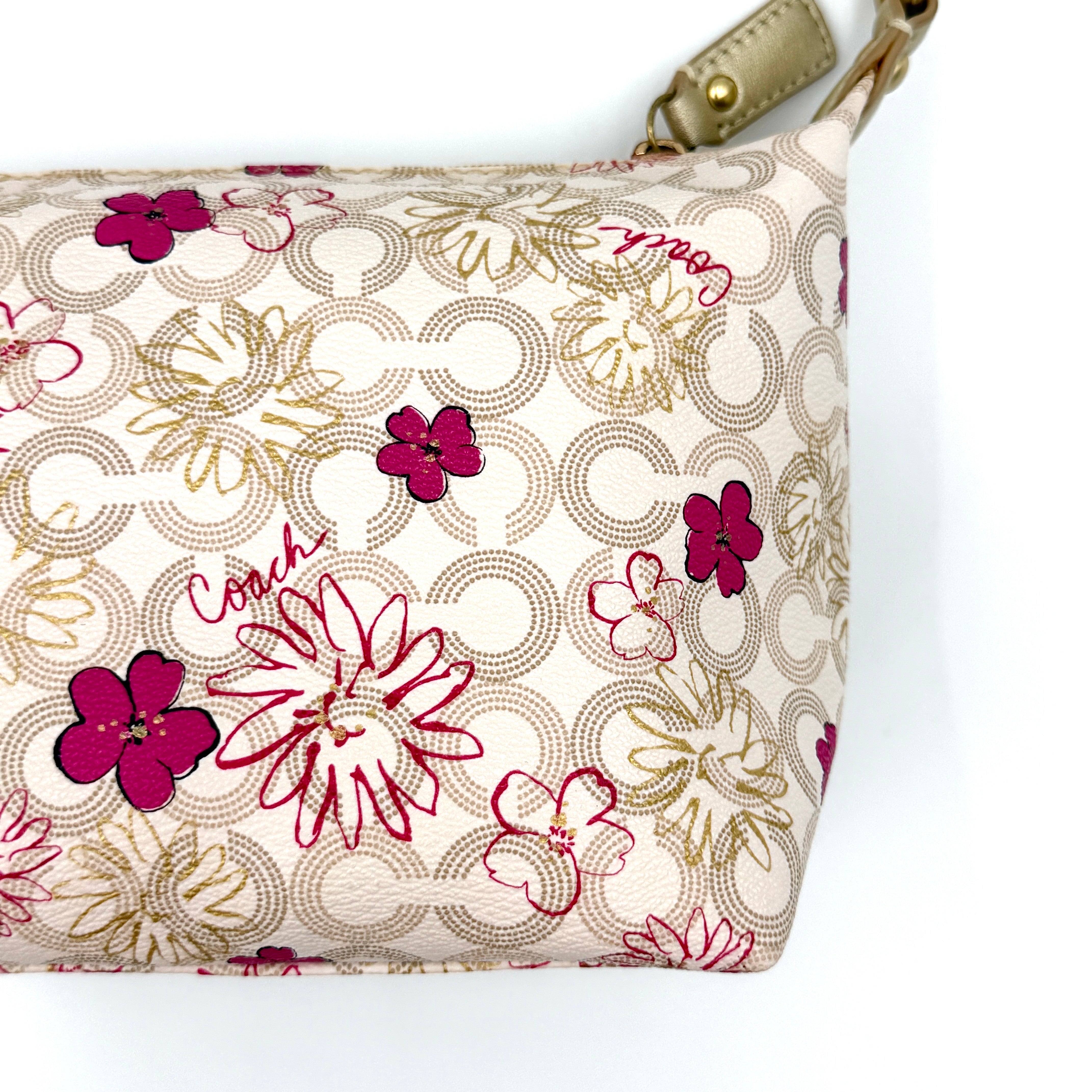Coach Waverley Floral Mini Hobo Shoulder Bag Pink/Cream
