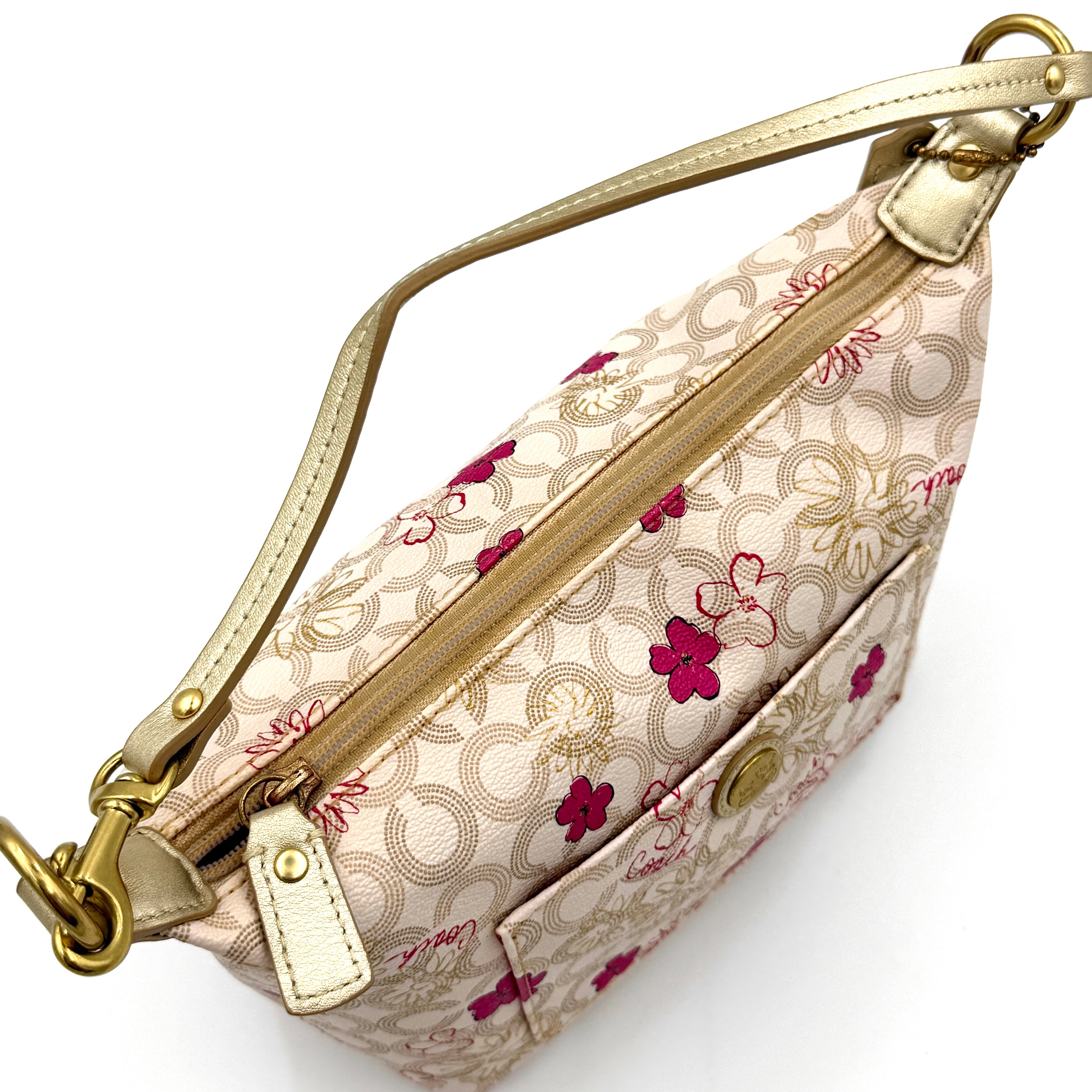 Coach Waverley Floral Mini Hobo Shoulder Bag Pink/Cream