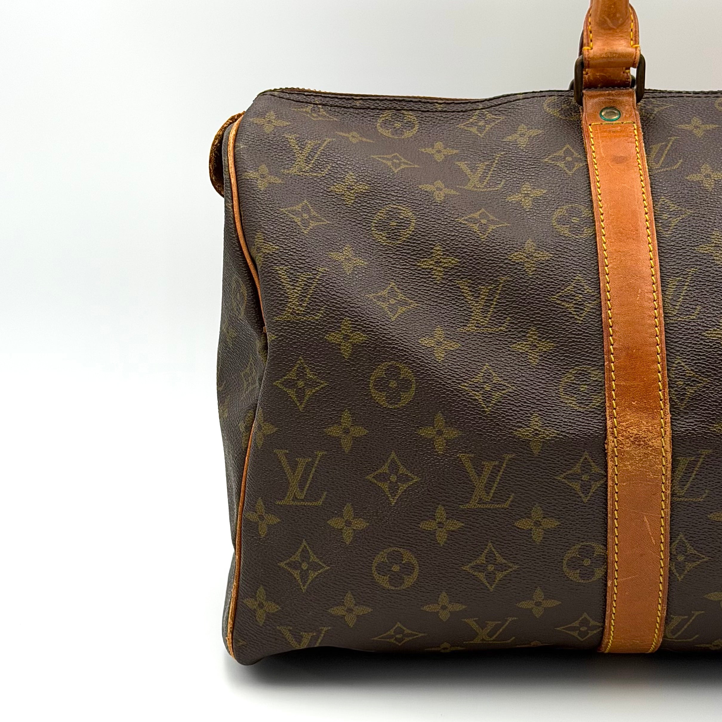 Louis Vuitton Monogram Keepall 45 Duffle Bag Brown