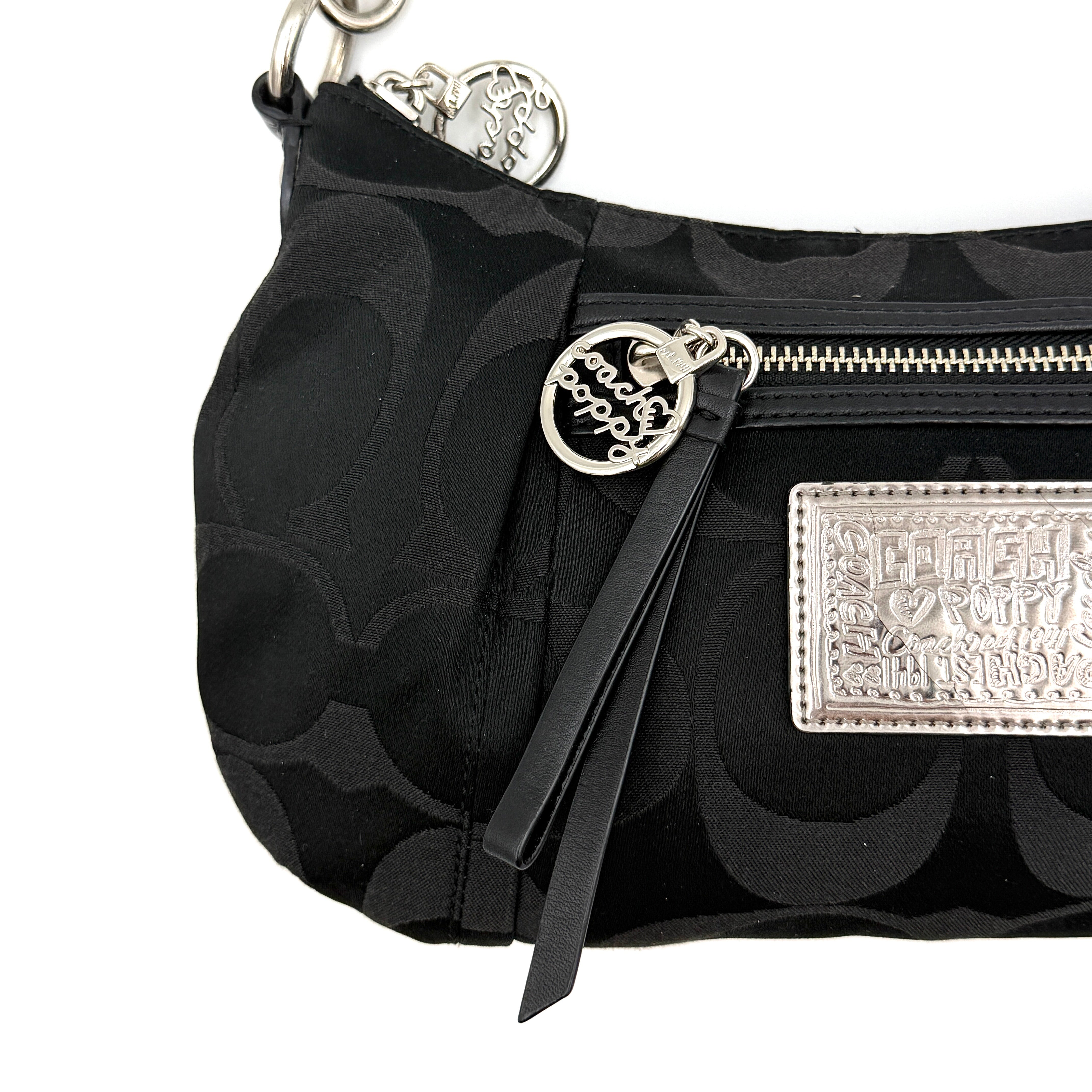 Coach Signature Poppy Shoulder Bag Black