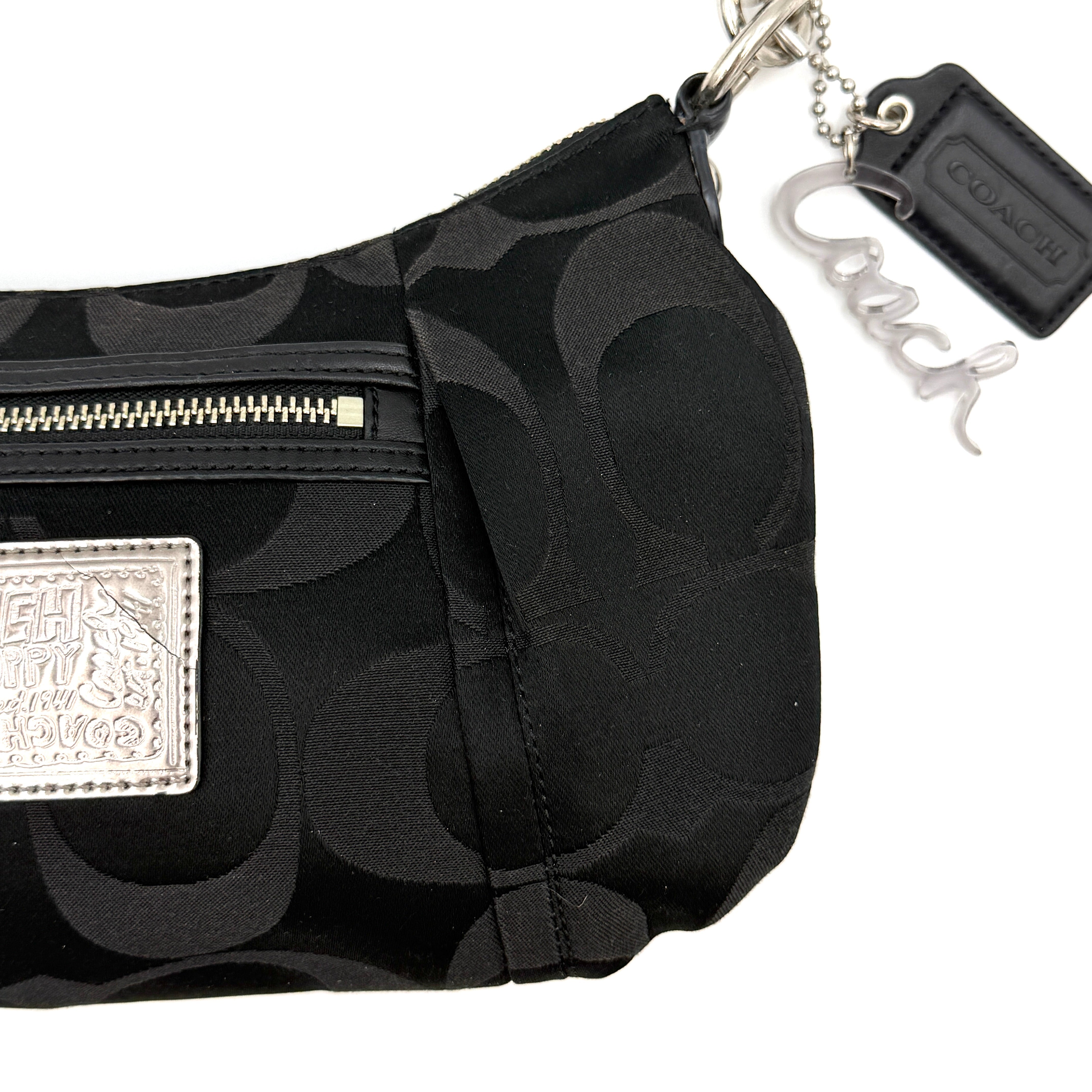 Coach Signature Poppy Shoulder Bag Black