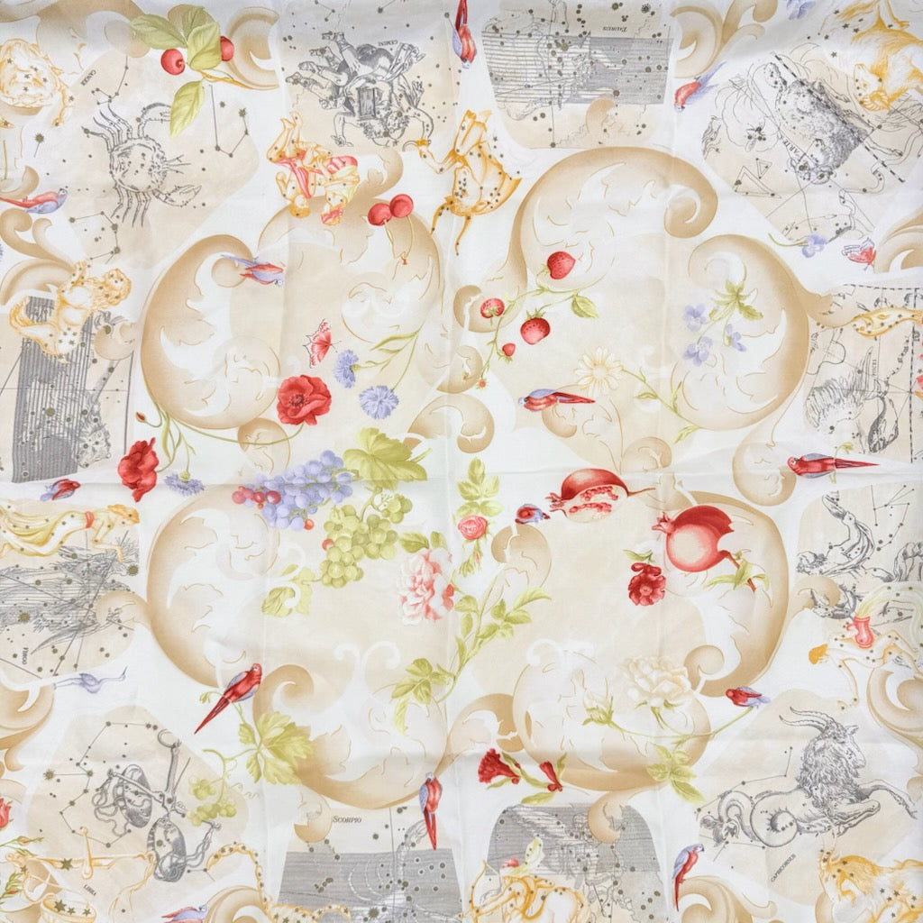 Salvatore Ferragamo Zodiac Silk Scarf Multicolor