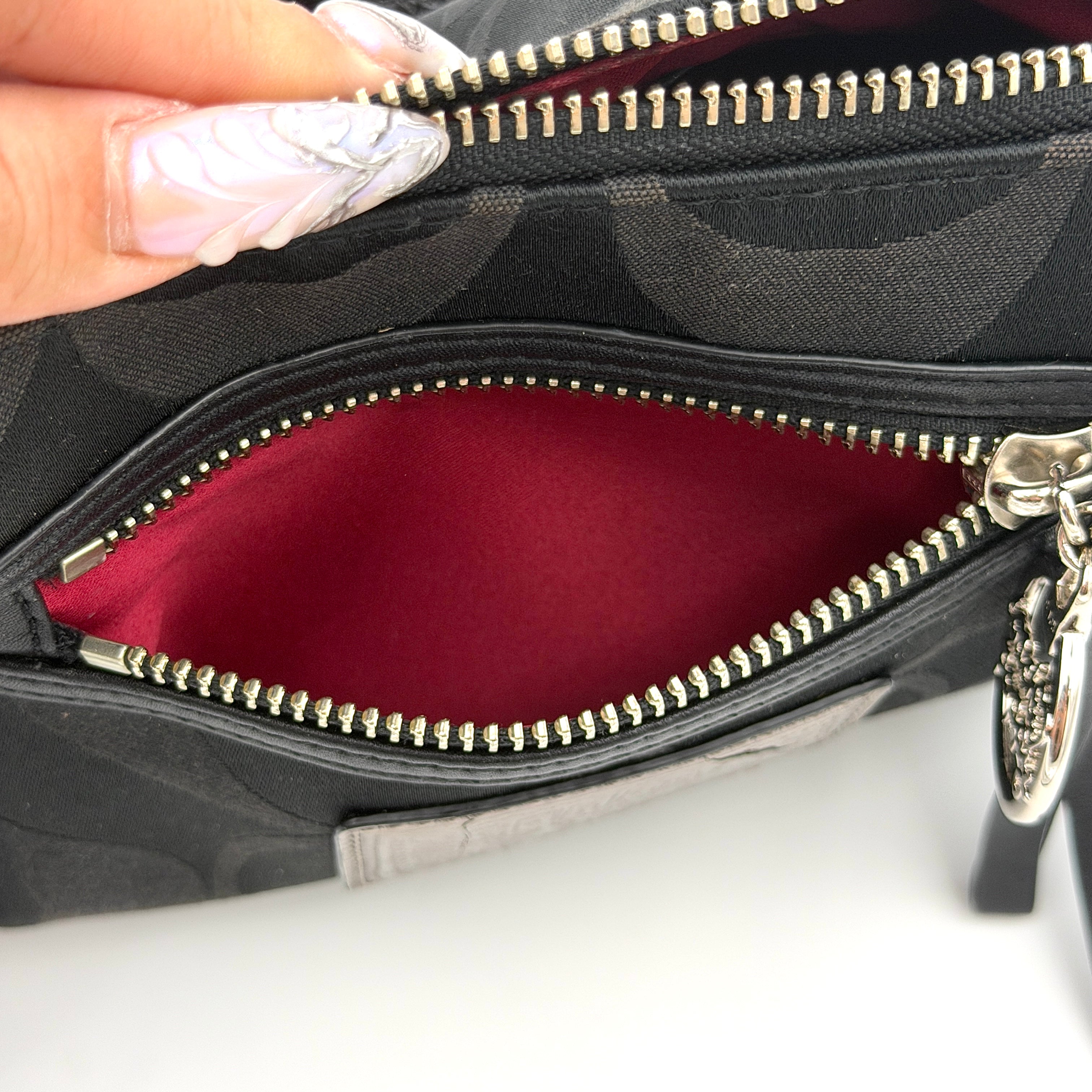 Coach Signature Poppy Shoulder Bag Black