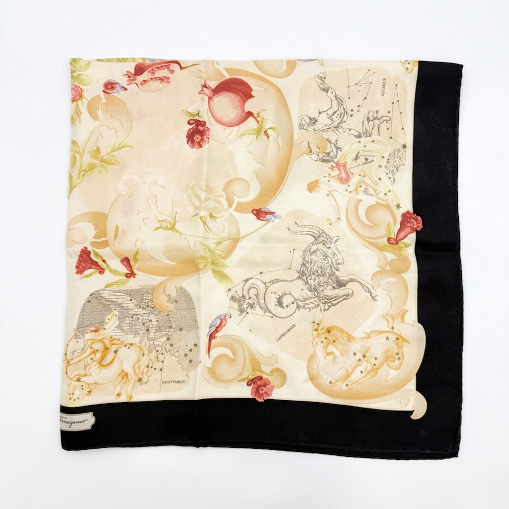 Salvatore Ferragamo Zodiac Silk Scarf Multicolor