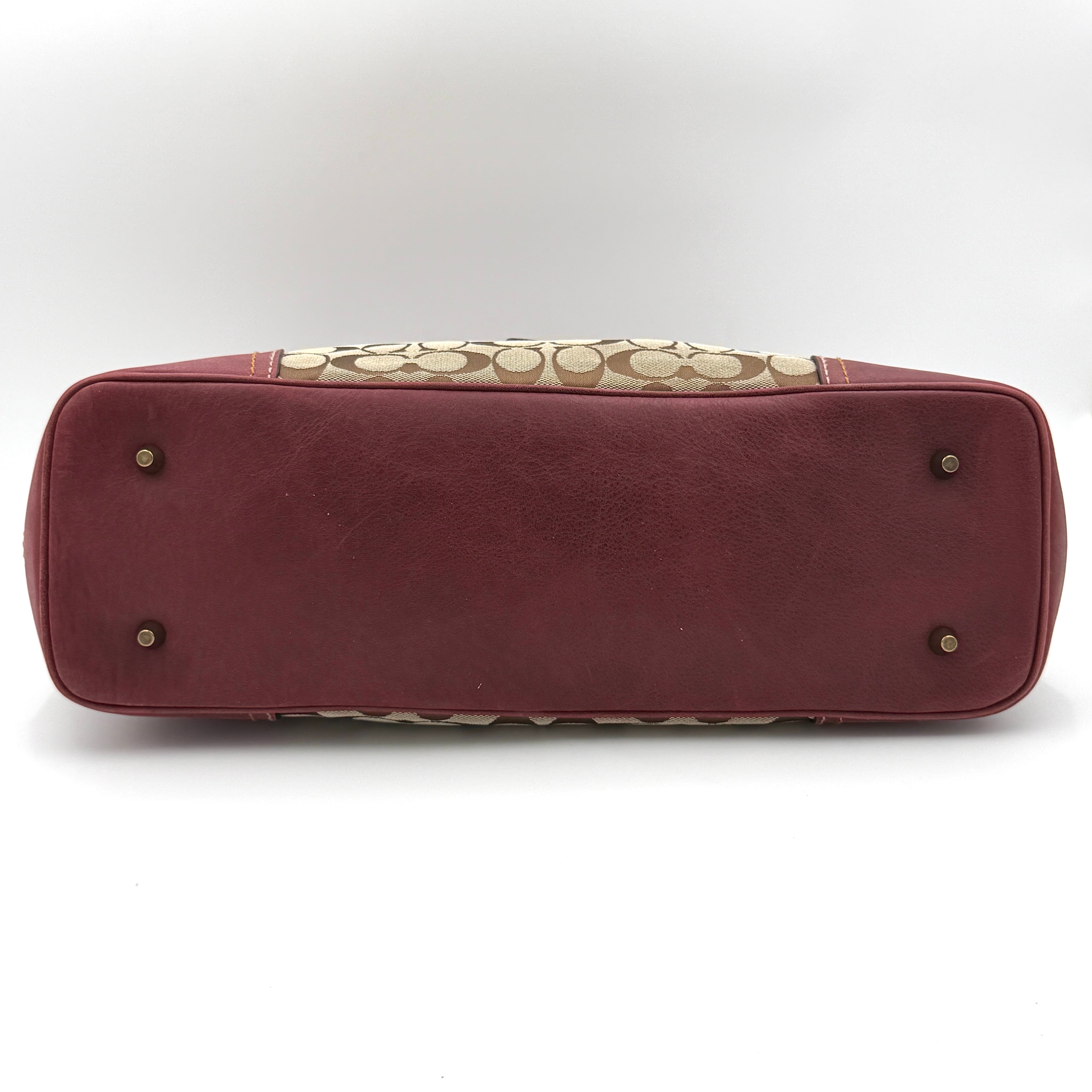Coach Y2K Signature Soho Flap Shoulder Bag Burgundy/Beige