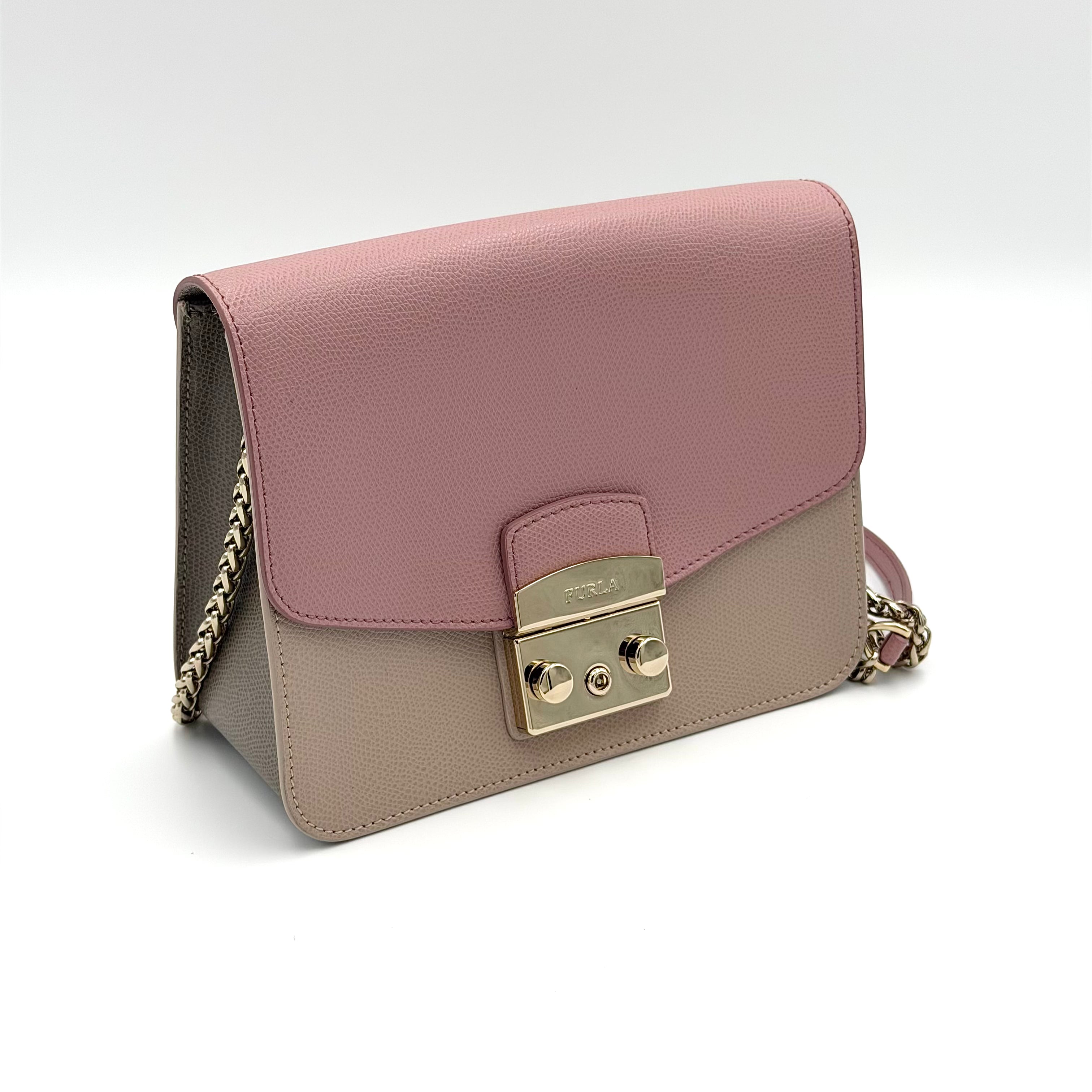 Furla Metropolis Bicolor Crossbody Bag Pink
