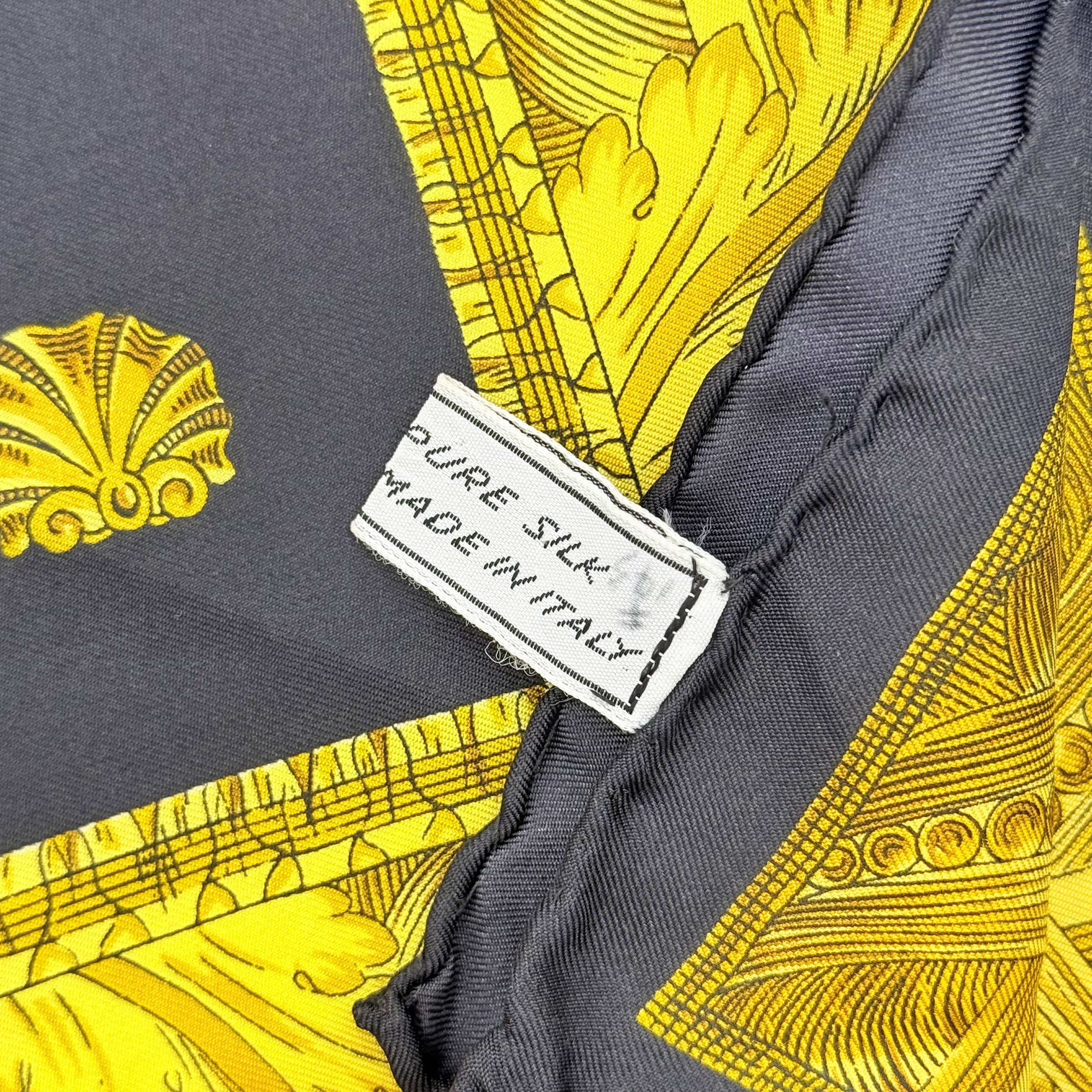 Celine Roman Silk Scarf Black/Gold