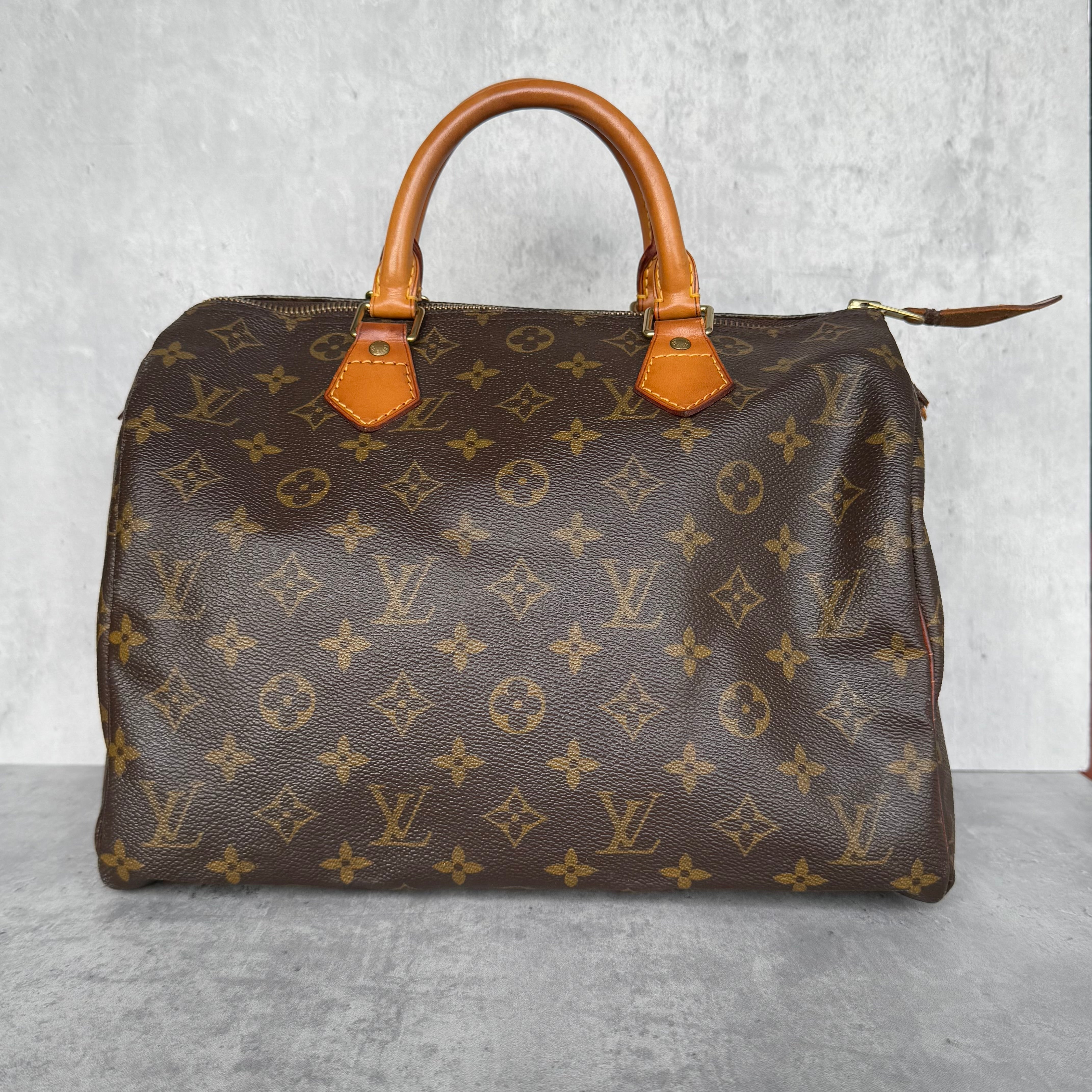 Louis Vuitton Monogram Speedy 30 Handbag Brown