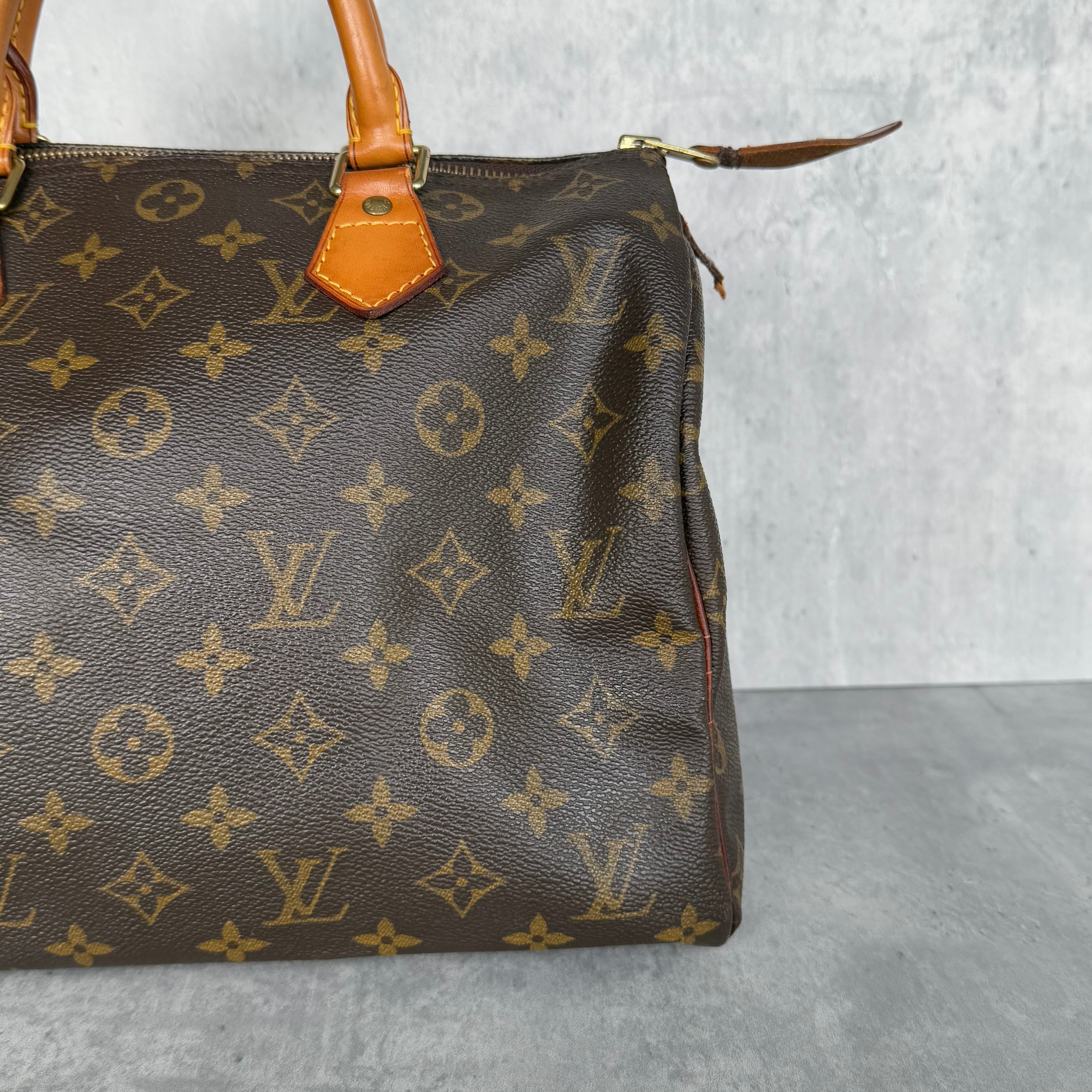 Louis Vuitton Monogram Speedy 30 Handbag Brown