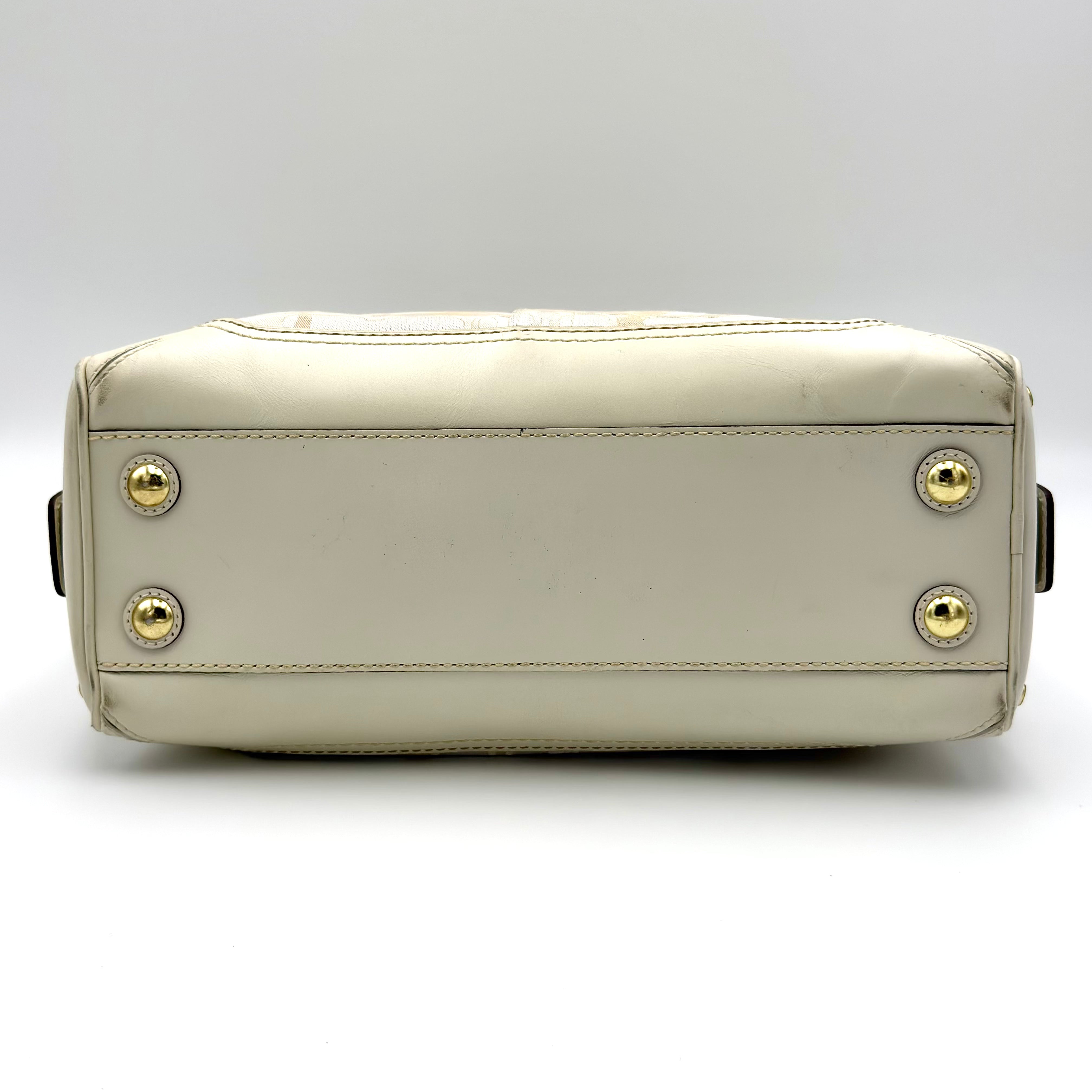 Coach Signature Canvas Satchel Handbag White