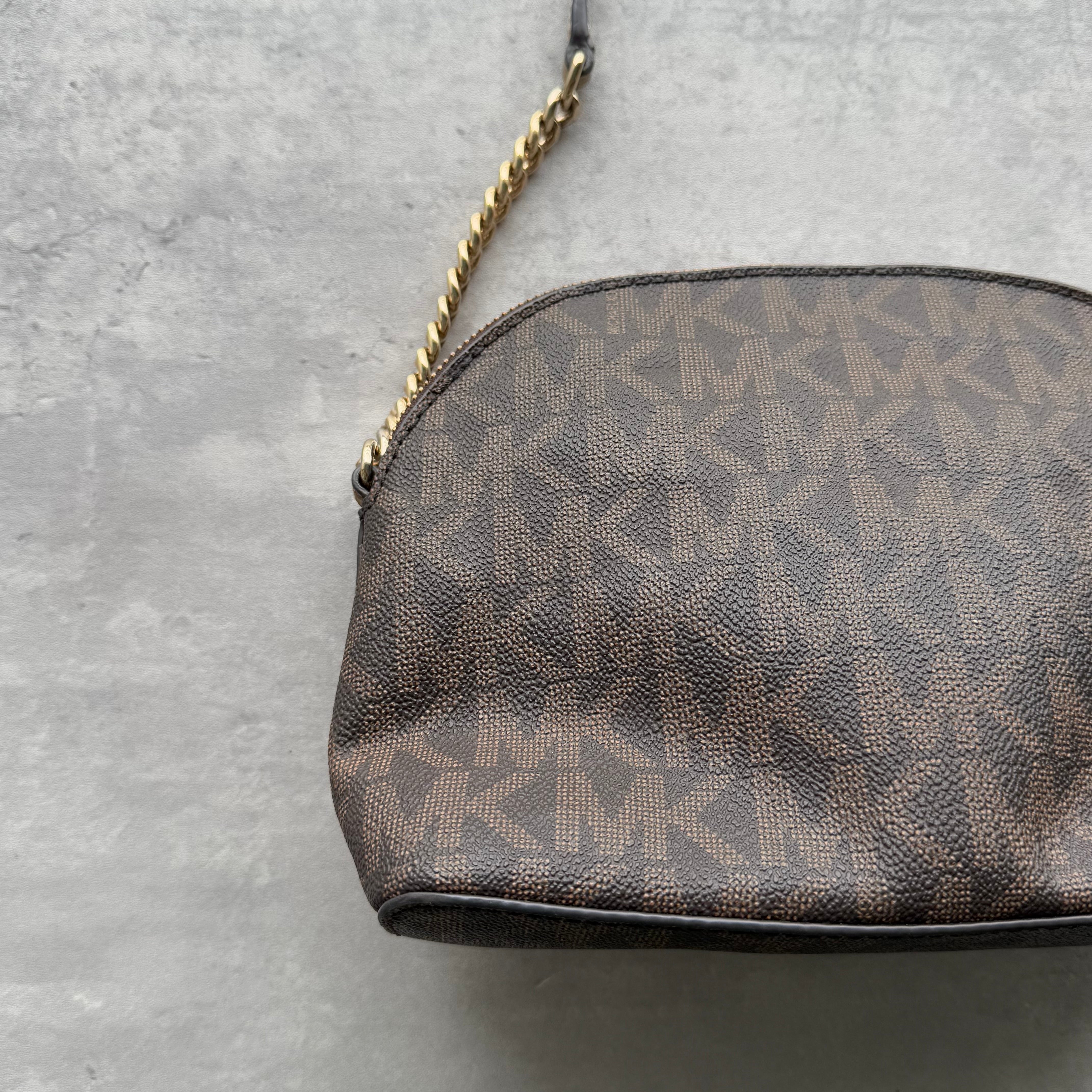 Michael Kors Monogram Crossbody Bag Cream/Brown