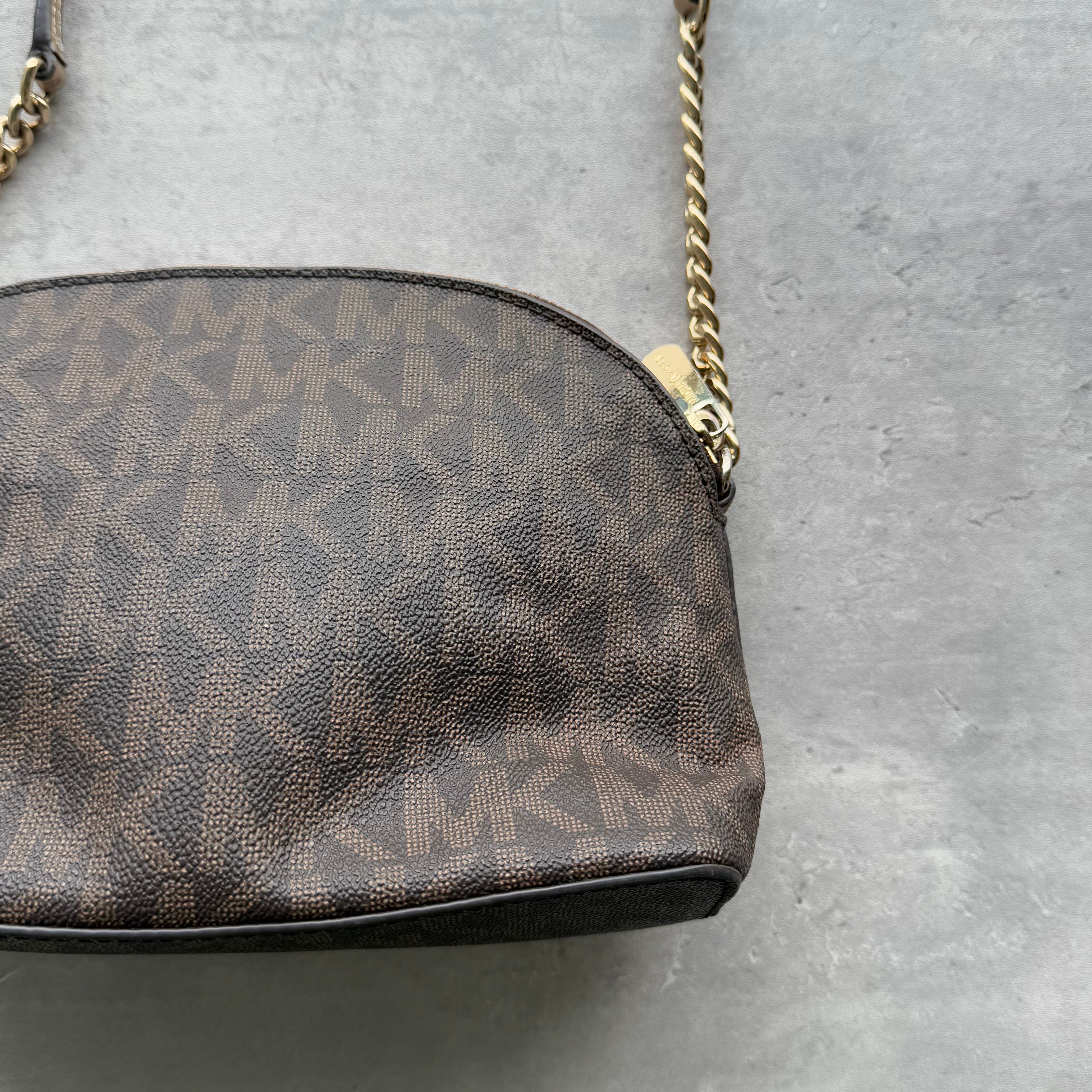 Michael Kors Monogram Crossbody Bag Cream/Brown