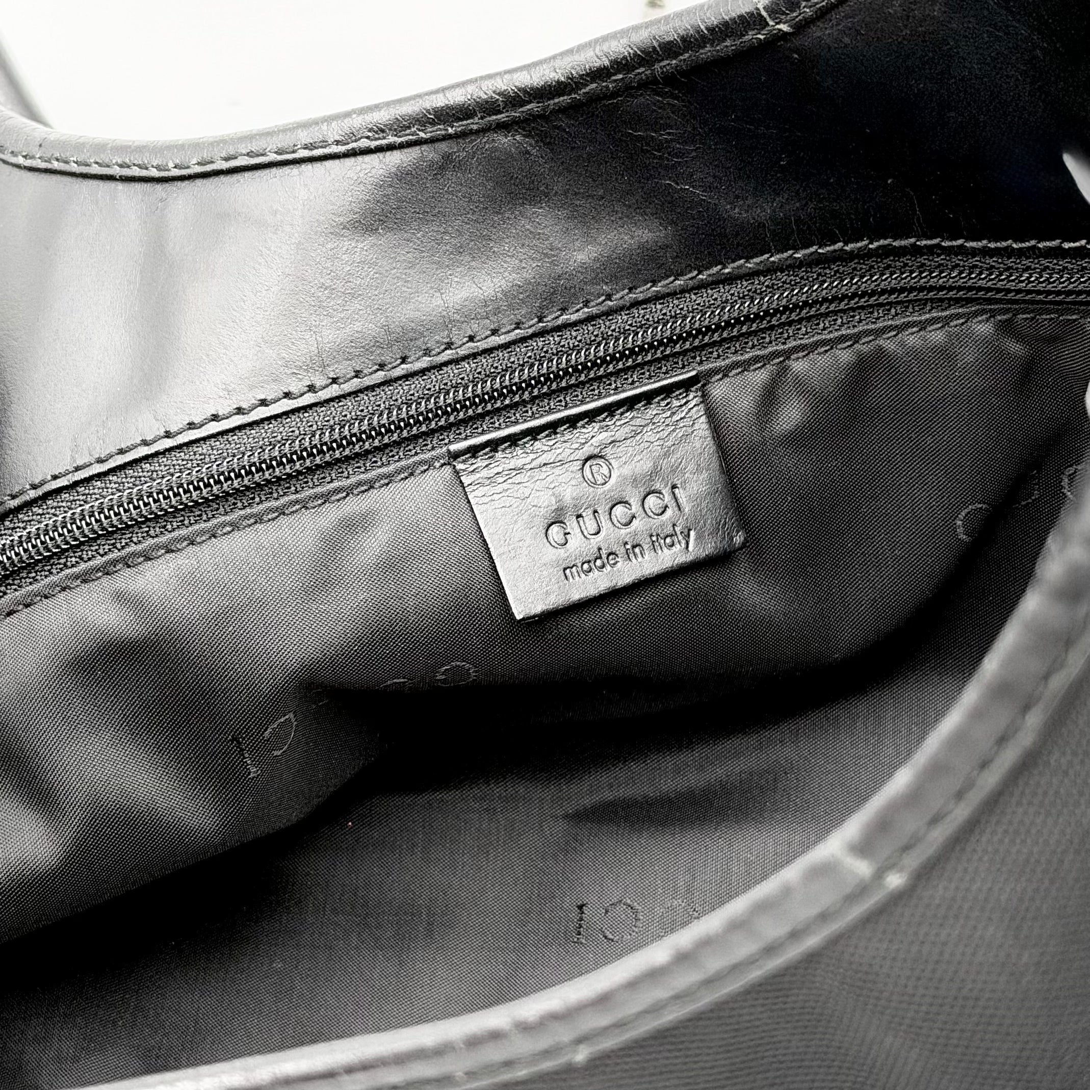 Gucci Jackie Bardot Hobo Shoulder Bag Black