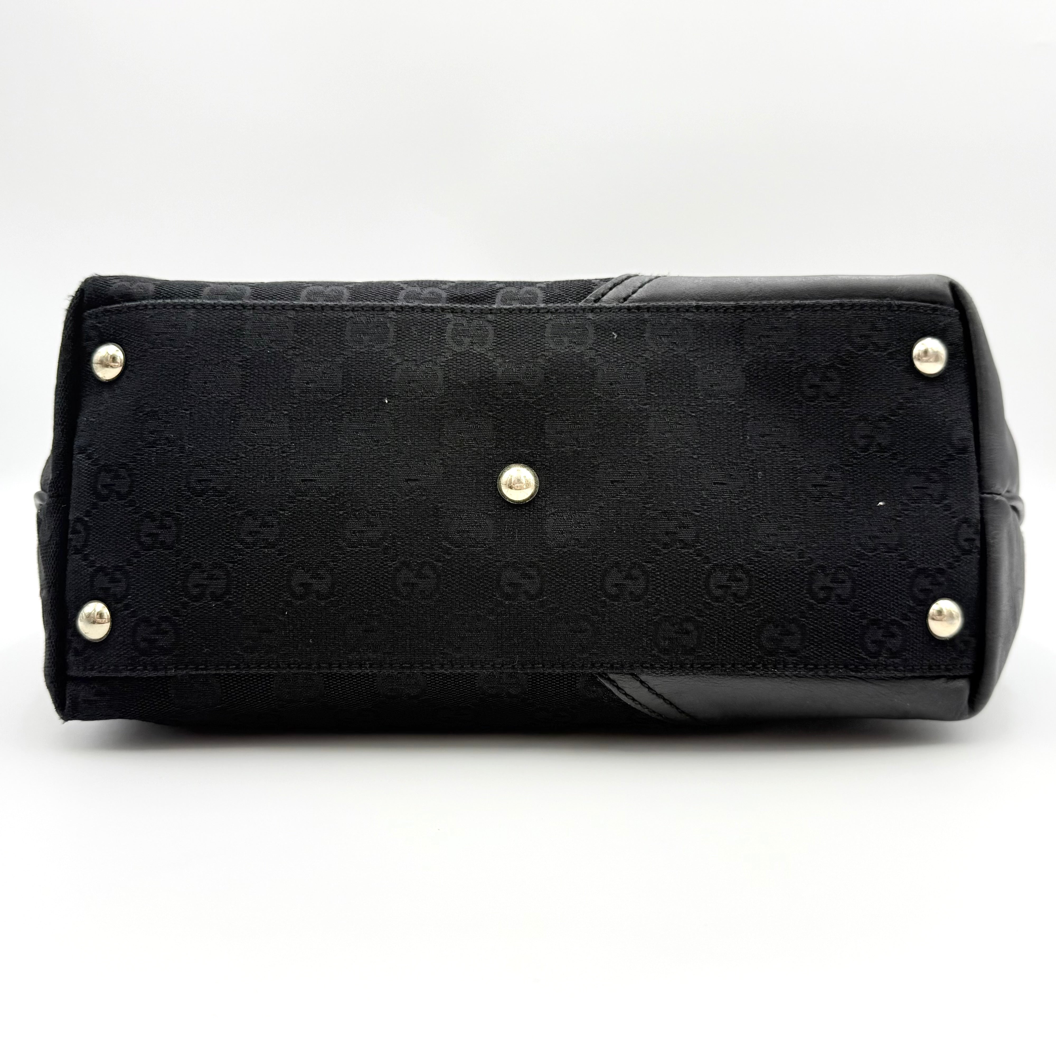 Gucci GG Monogram Britt Tote Bag Black/Gold