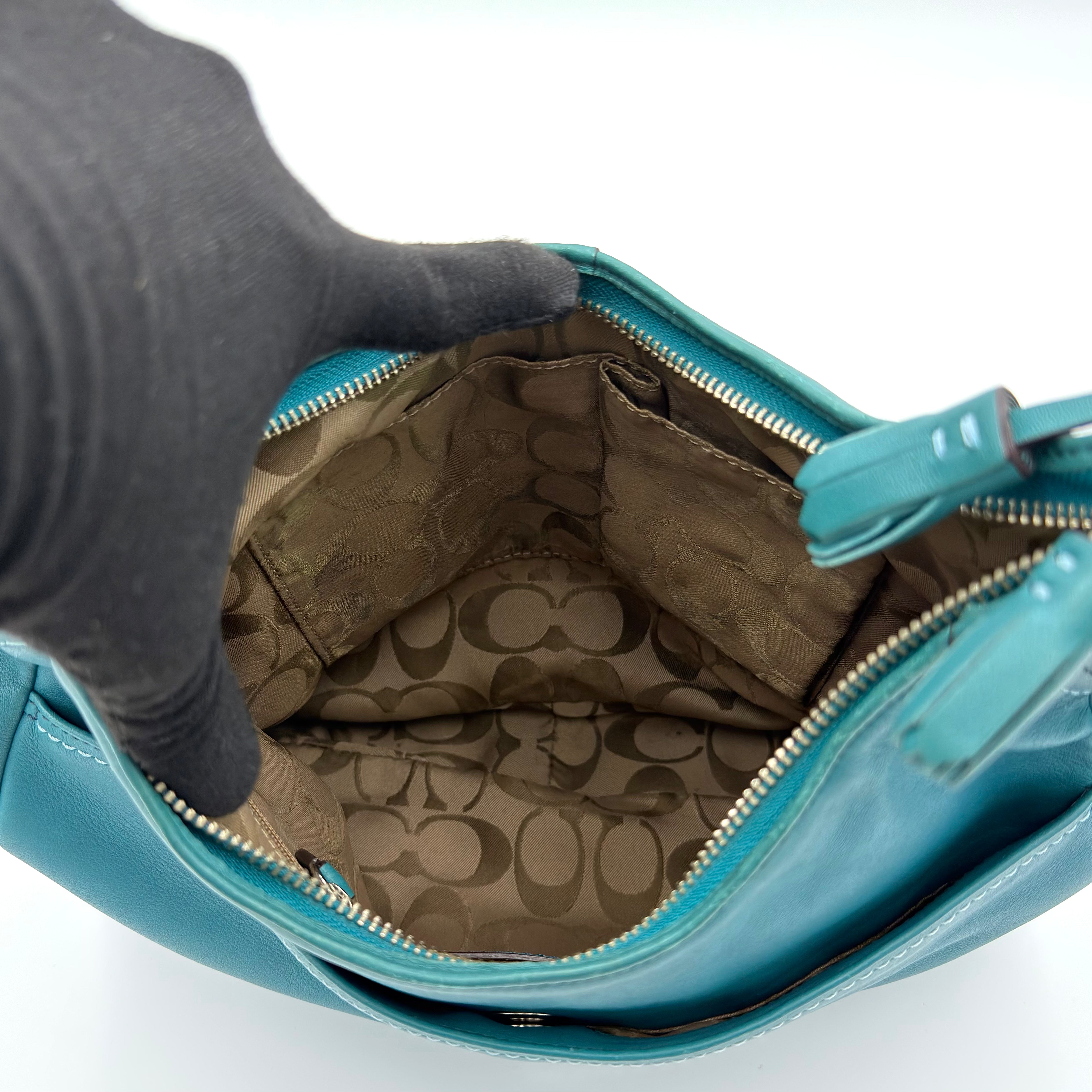 Coach Hamilton Hobo Shoulder Bag Turquoise Blue