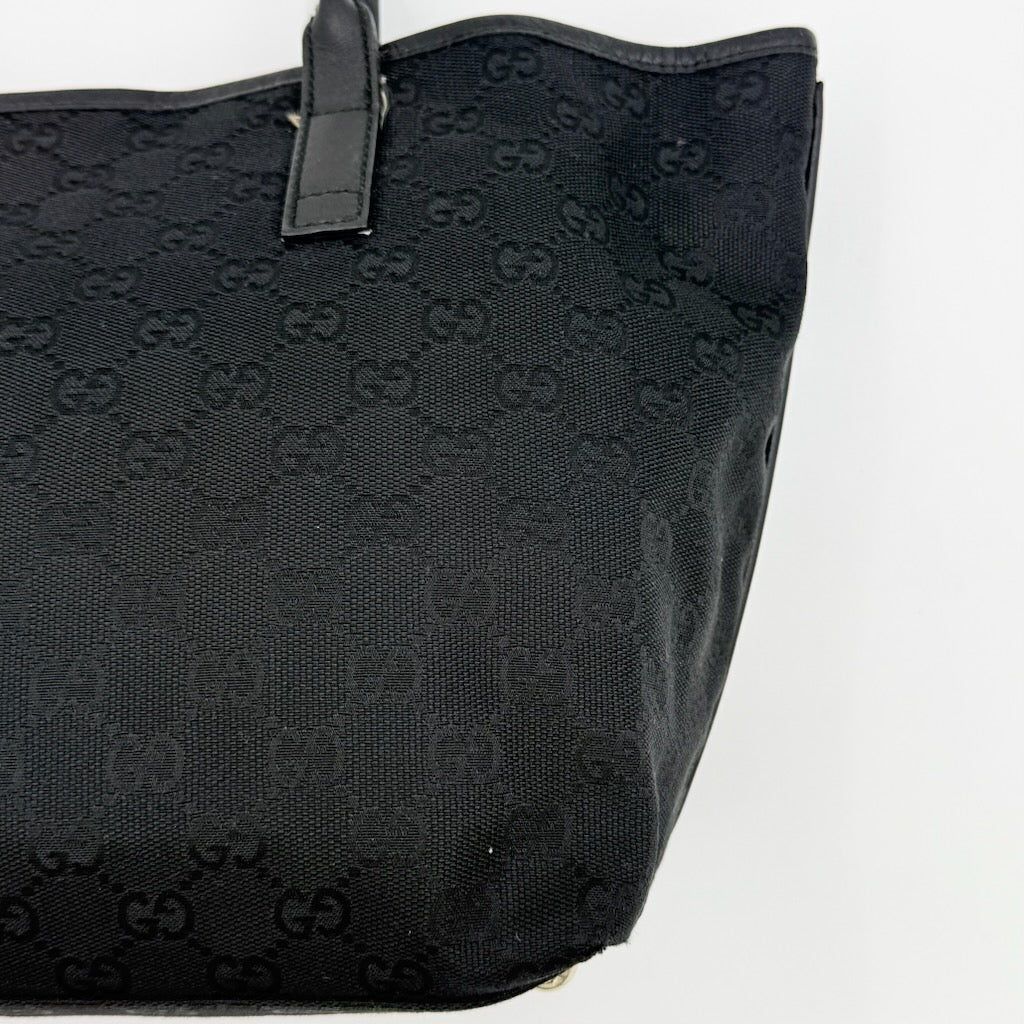 Gucci GG Monogram Britt Tote Bag Black/Gold