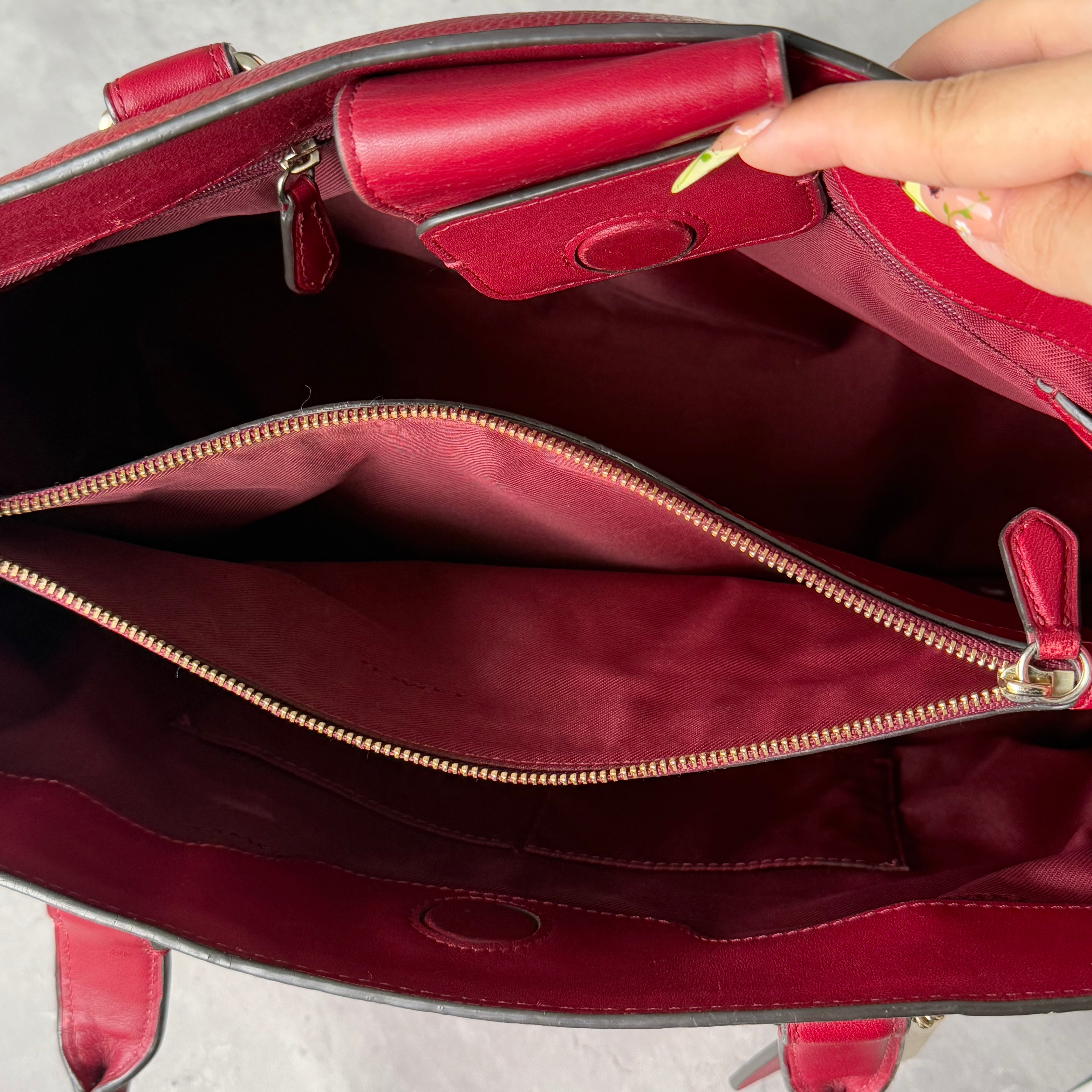 Coach Swagger Carryall Handbag Burgundy