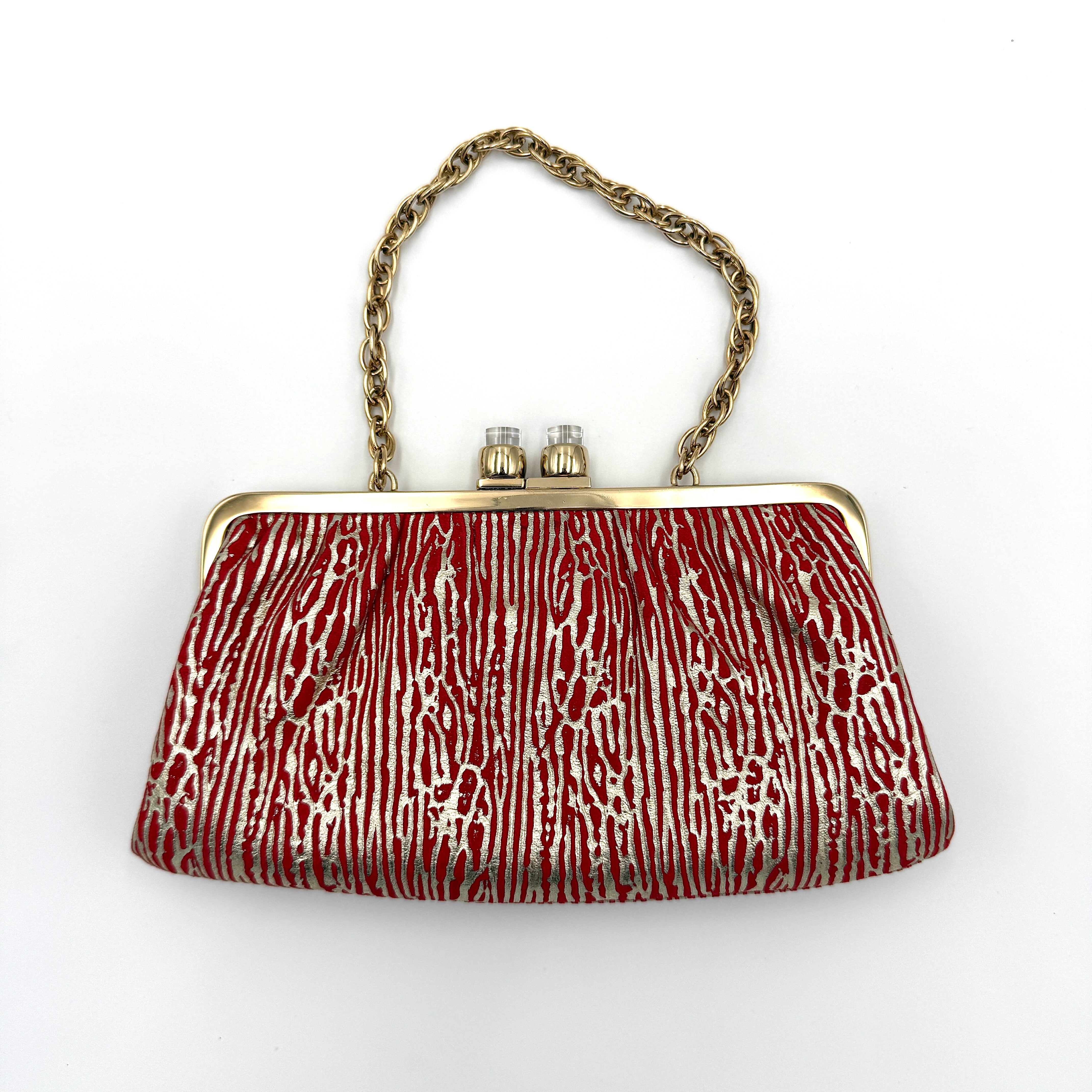 Kate Spade 2Way Clutch Bag Red/Gold