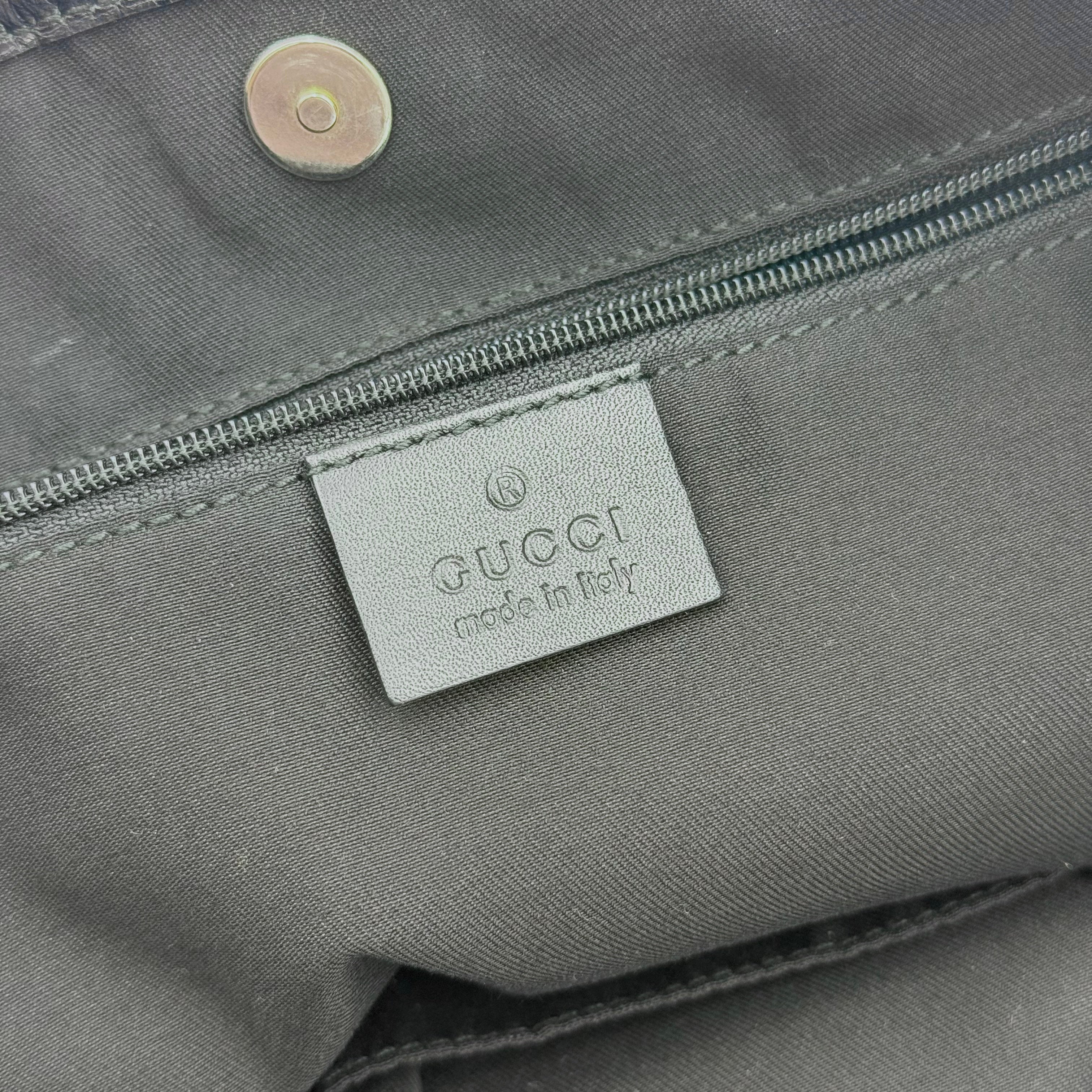Gucci GG Monogram Britt Tote Bag Black/Gold