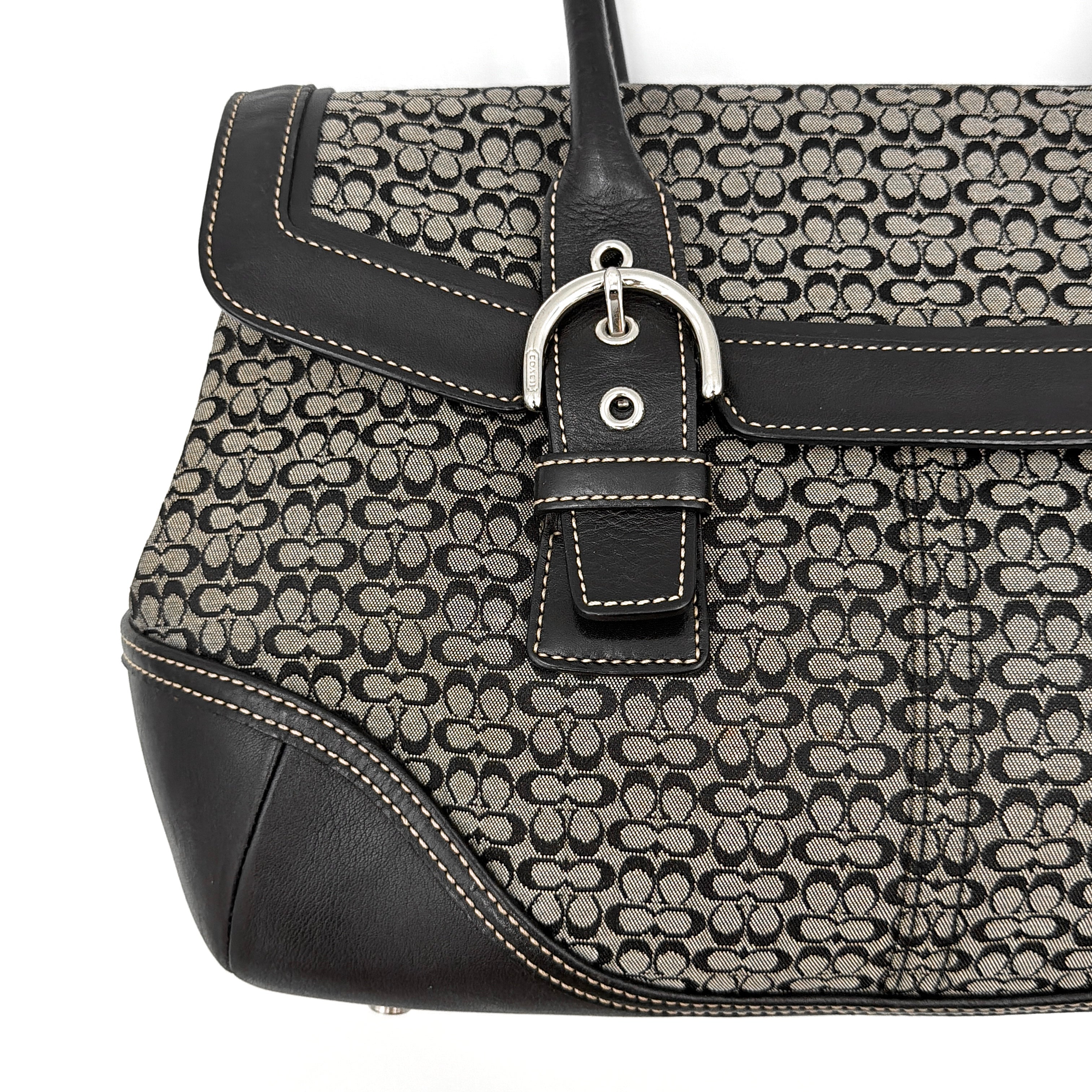 Coach Y2K Signature Soho Hampton Satchel Shoulder Bag Grey/Black