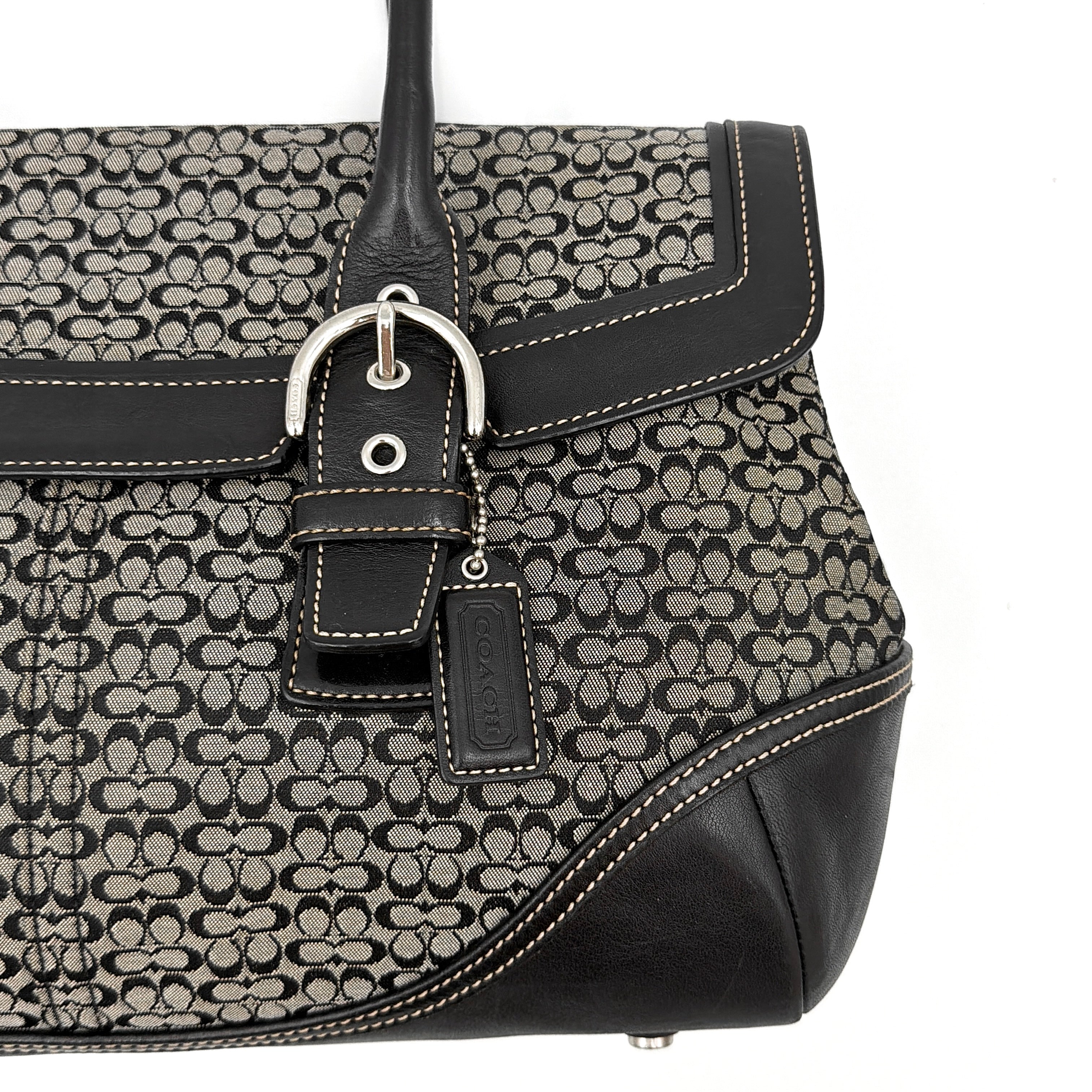 Coach Y2K Signature Soho Hampton Satchel Shoulder Bag Grey/Black
