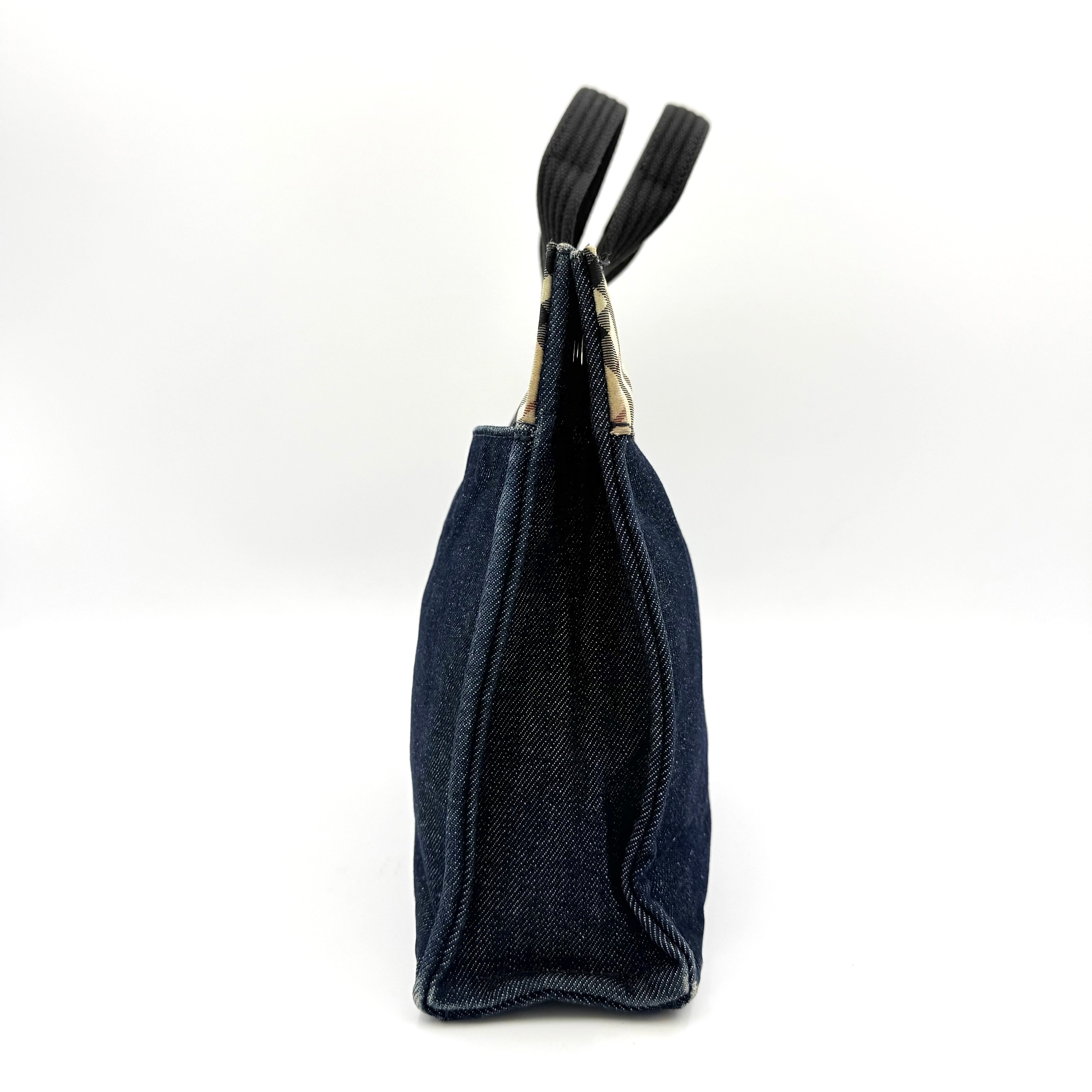 Burberry Blue Label Nova Check Denim Tote Bag Blue/Beige