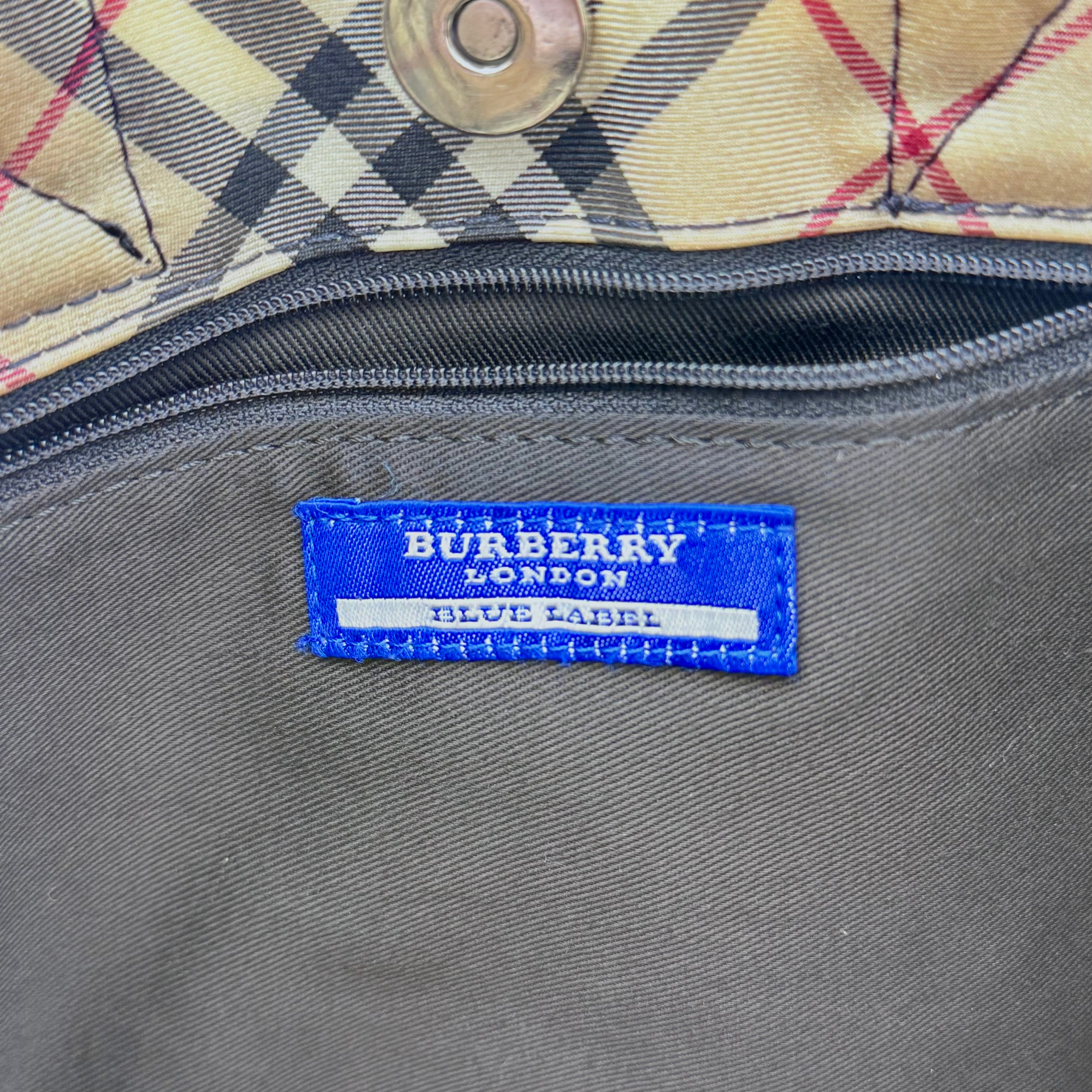 Burberry Blue Label Nova Check Denim Tote Bag Blue/Beige