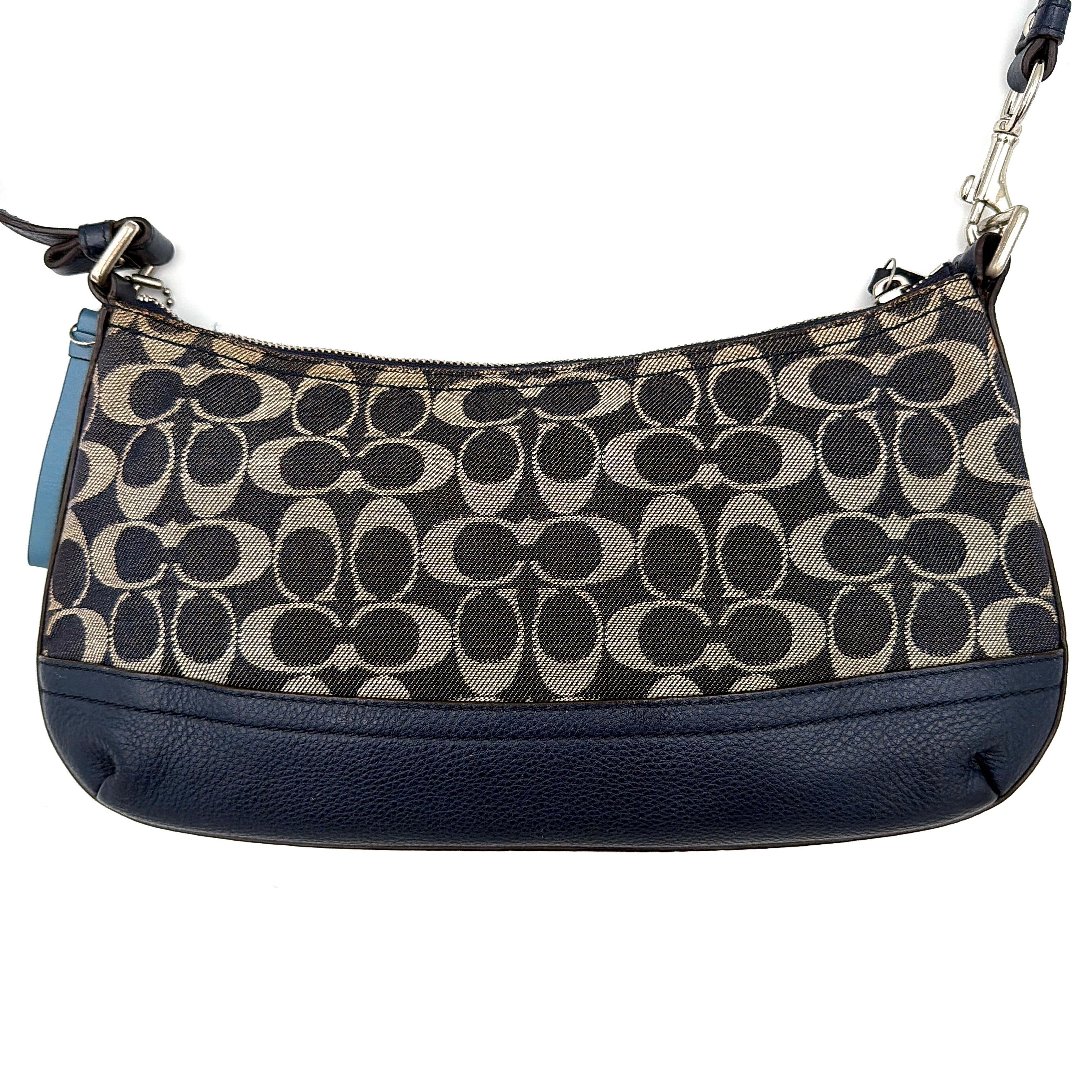 Coach 2Way Signature Denim Crossbody Bag Blue