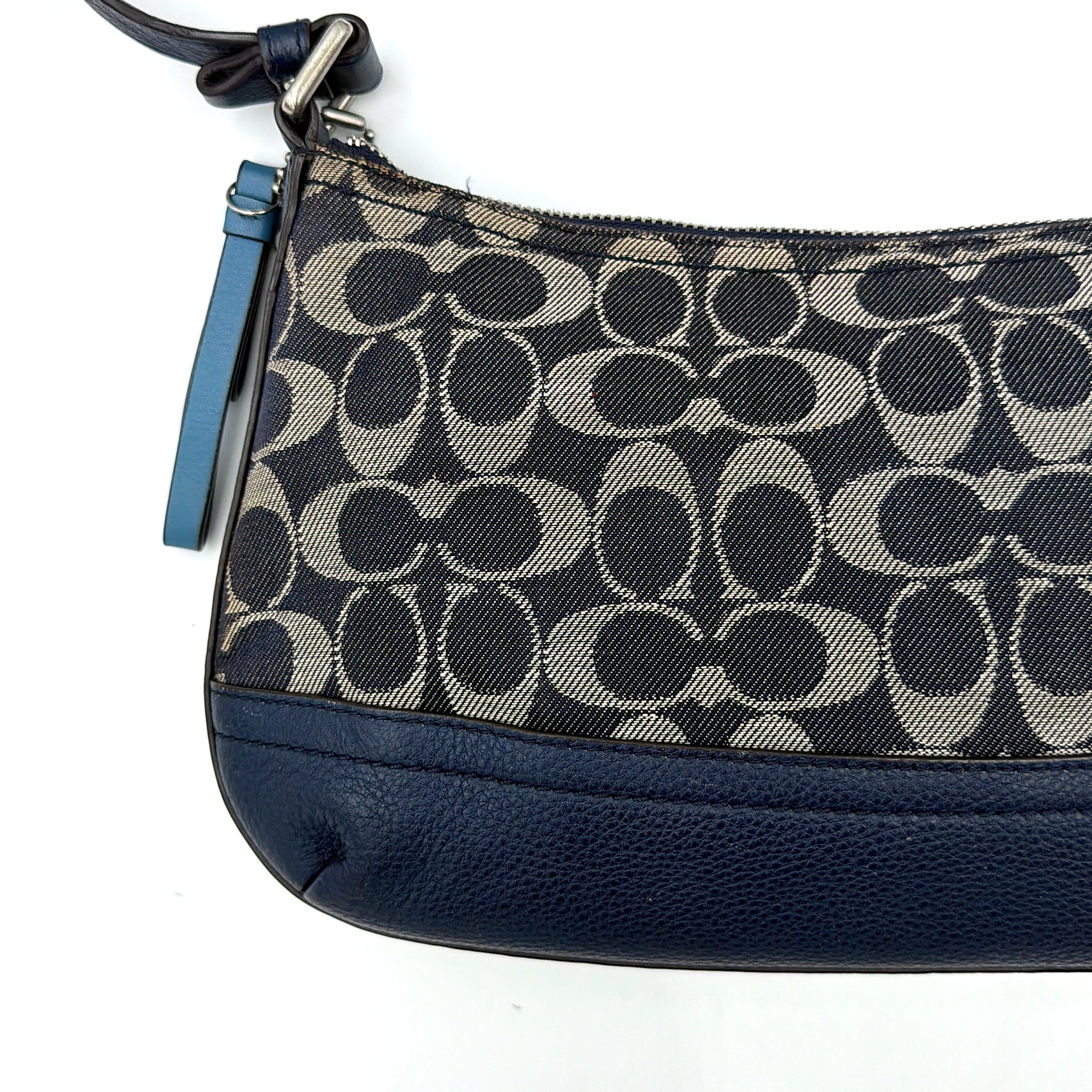 Coach 2Way Signature Denim Crossbody Bag Blue