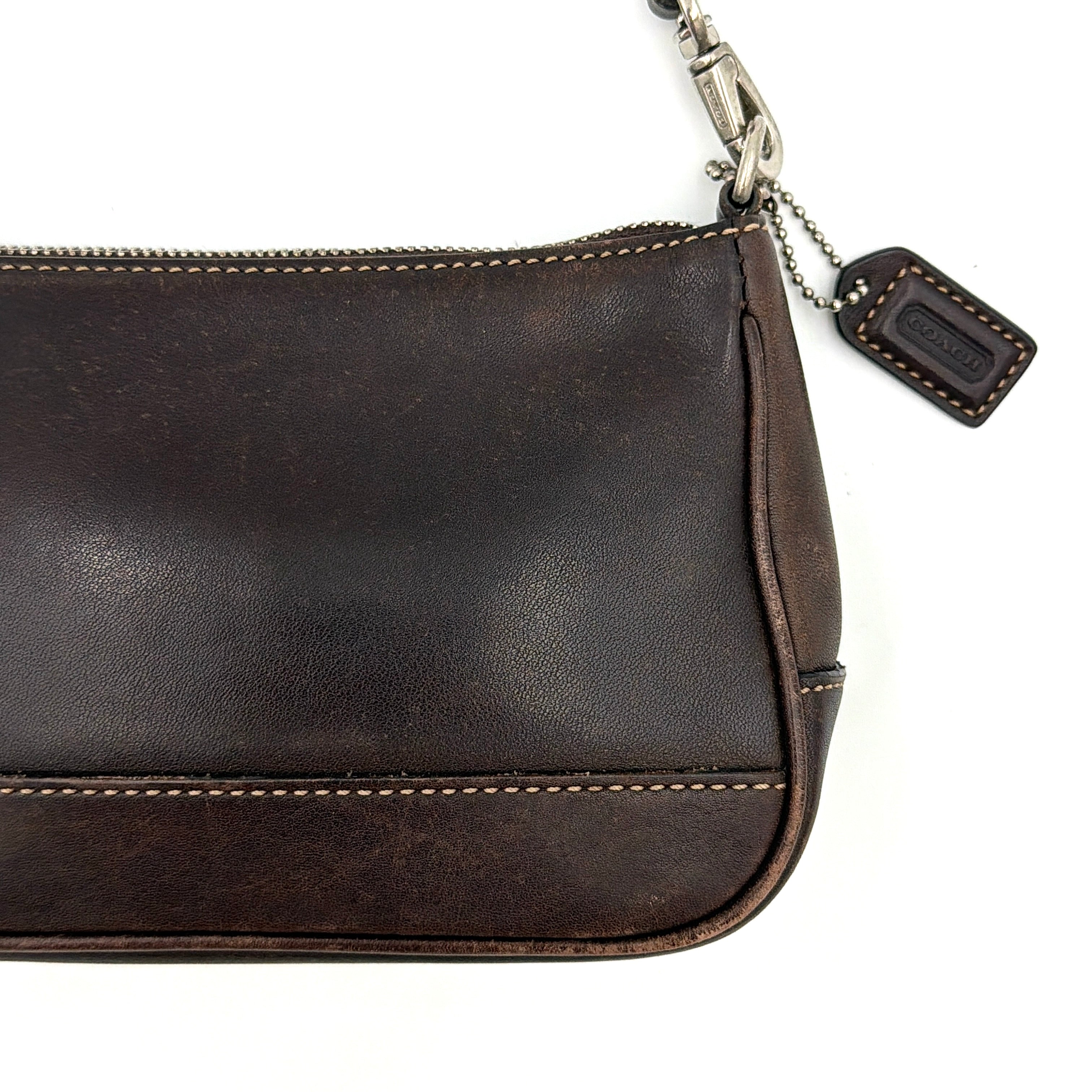 Coach Y2K Demi Leather Shoulder Bag Dark Brown