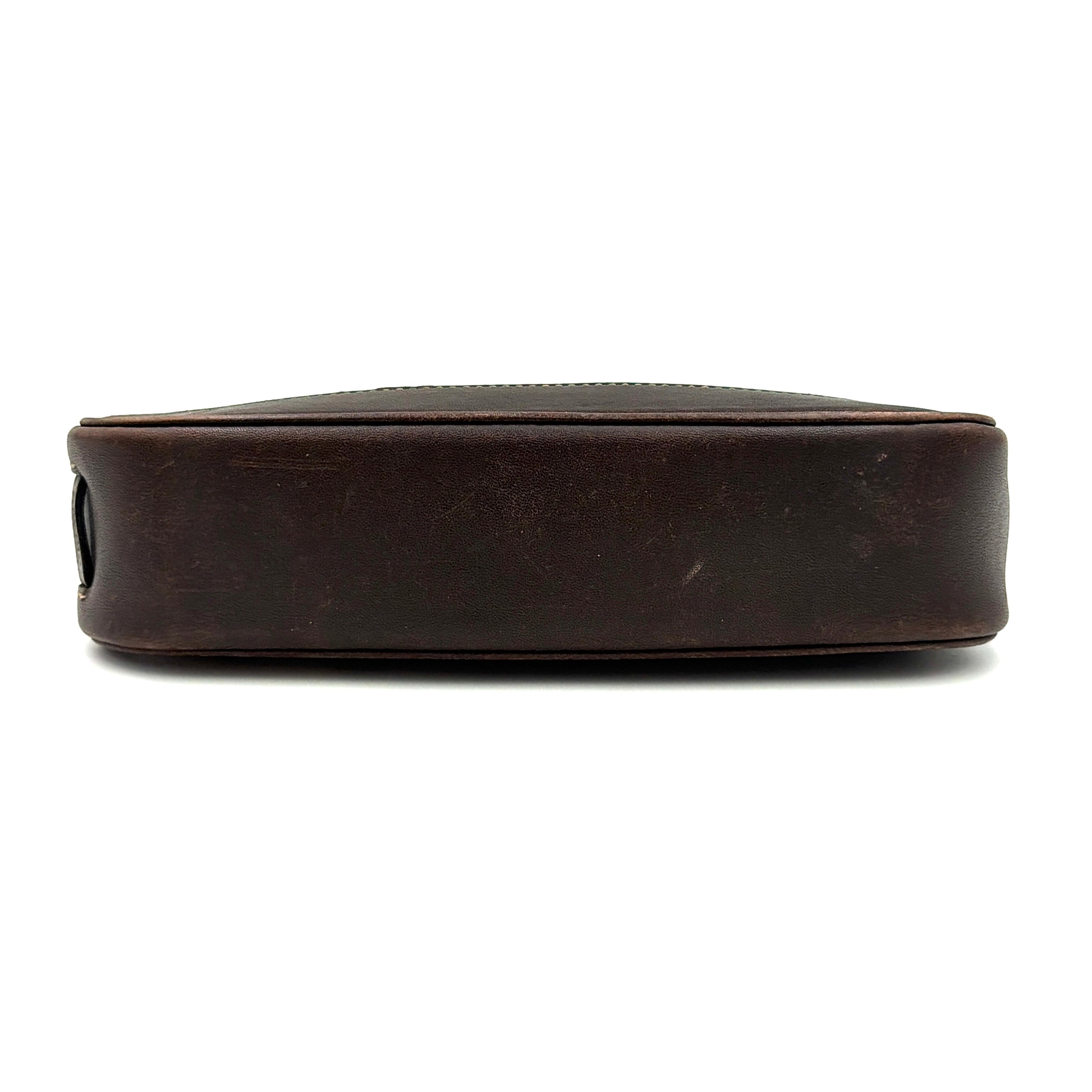 Coach Y2K Demi Leather Shoulder Bag Dark Brown