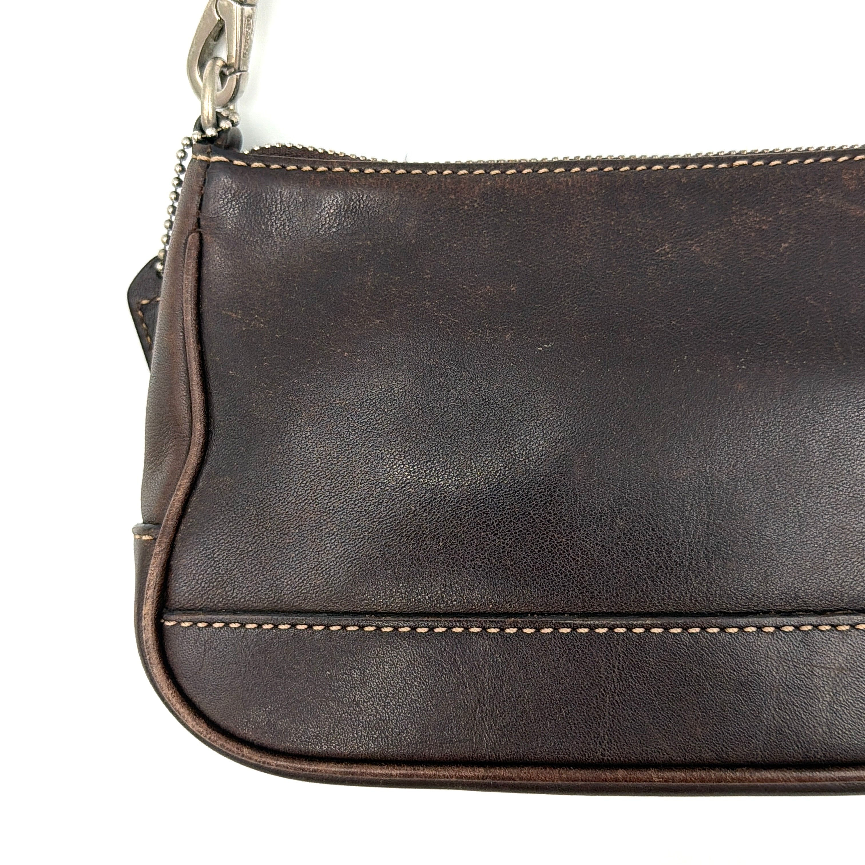 Coach Y2K Demi Leather Shoulder Bag Dark Brown