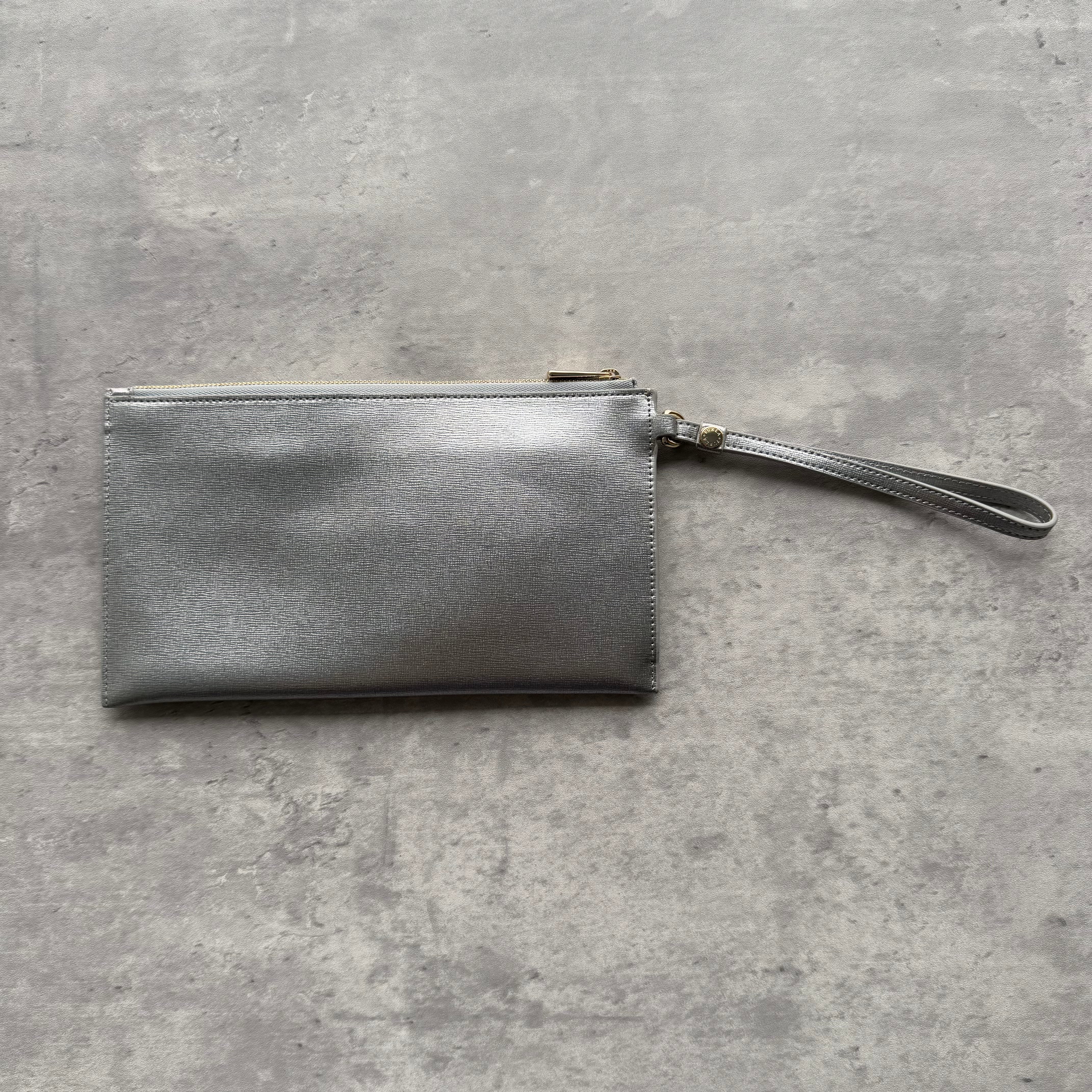 Furla XL Envelope Metallic Silver Wristlet