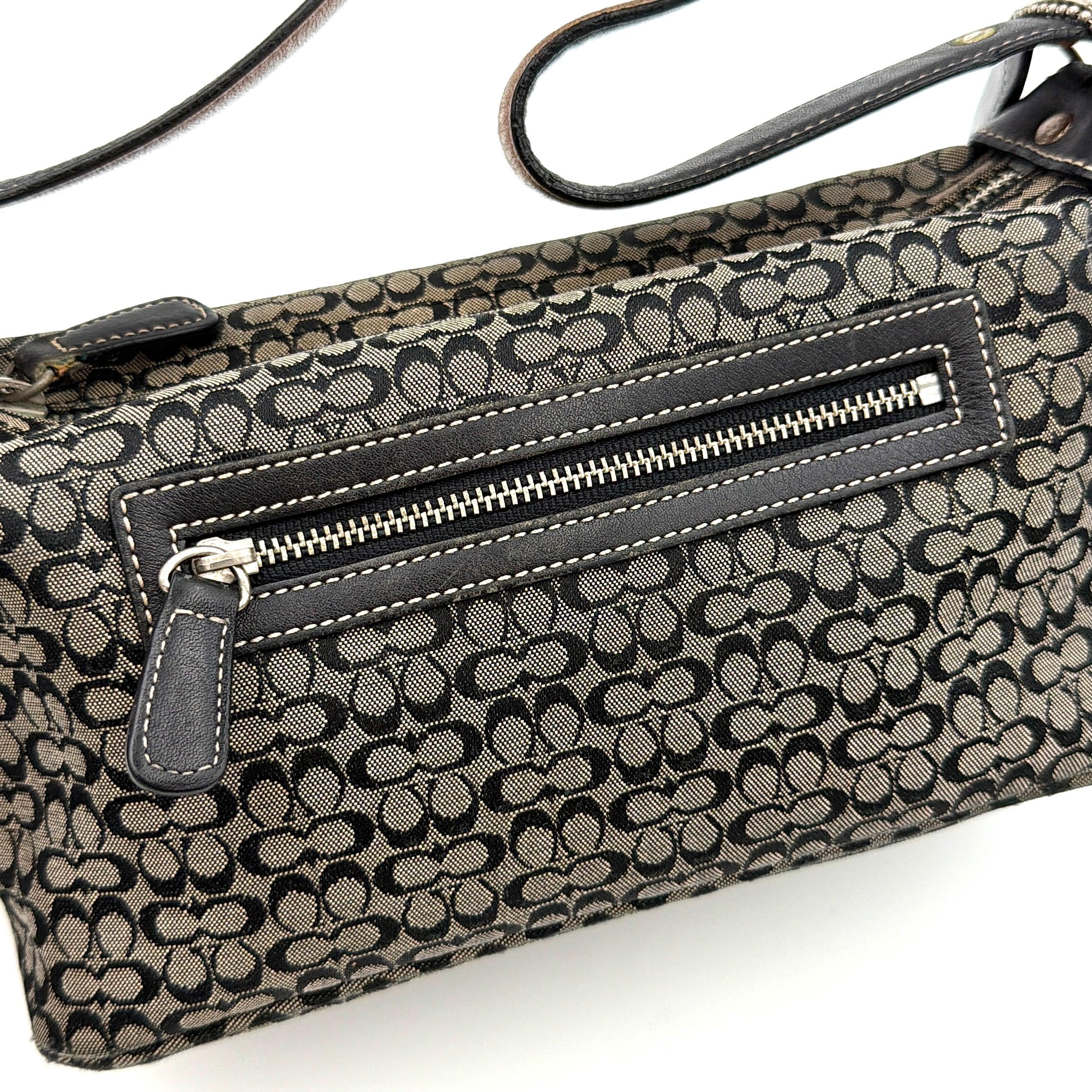 Coach Signature Hobo Shoulder Bag Grey/Black