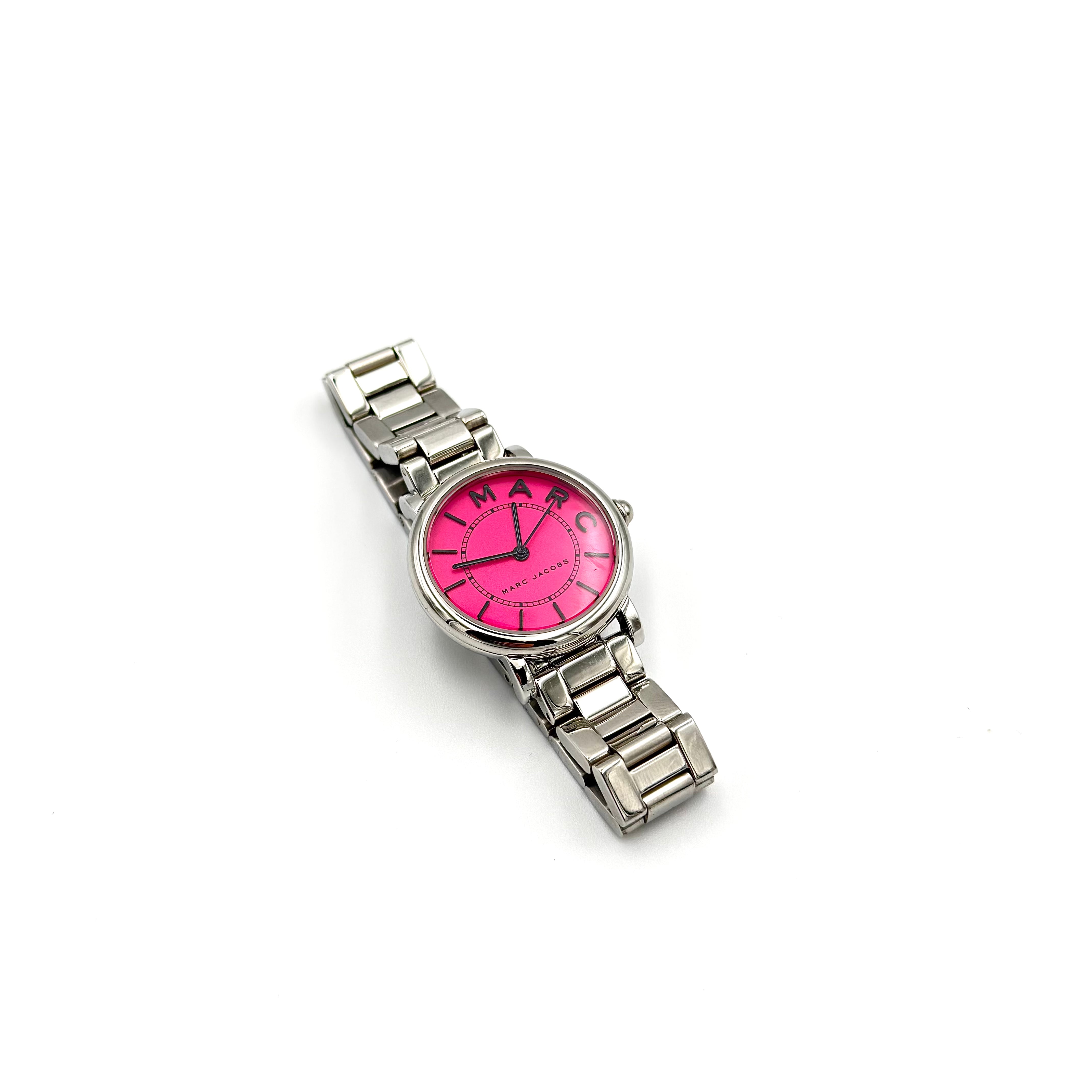 Marc Jacobs Roxy Fuchsia Dial Stainless Steel Watch