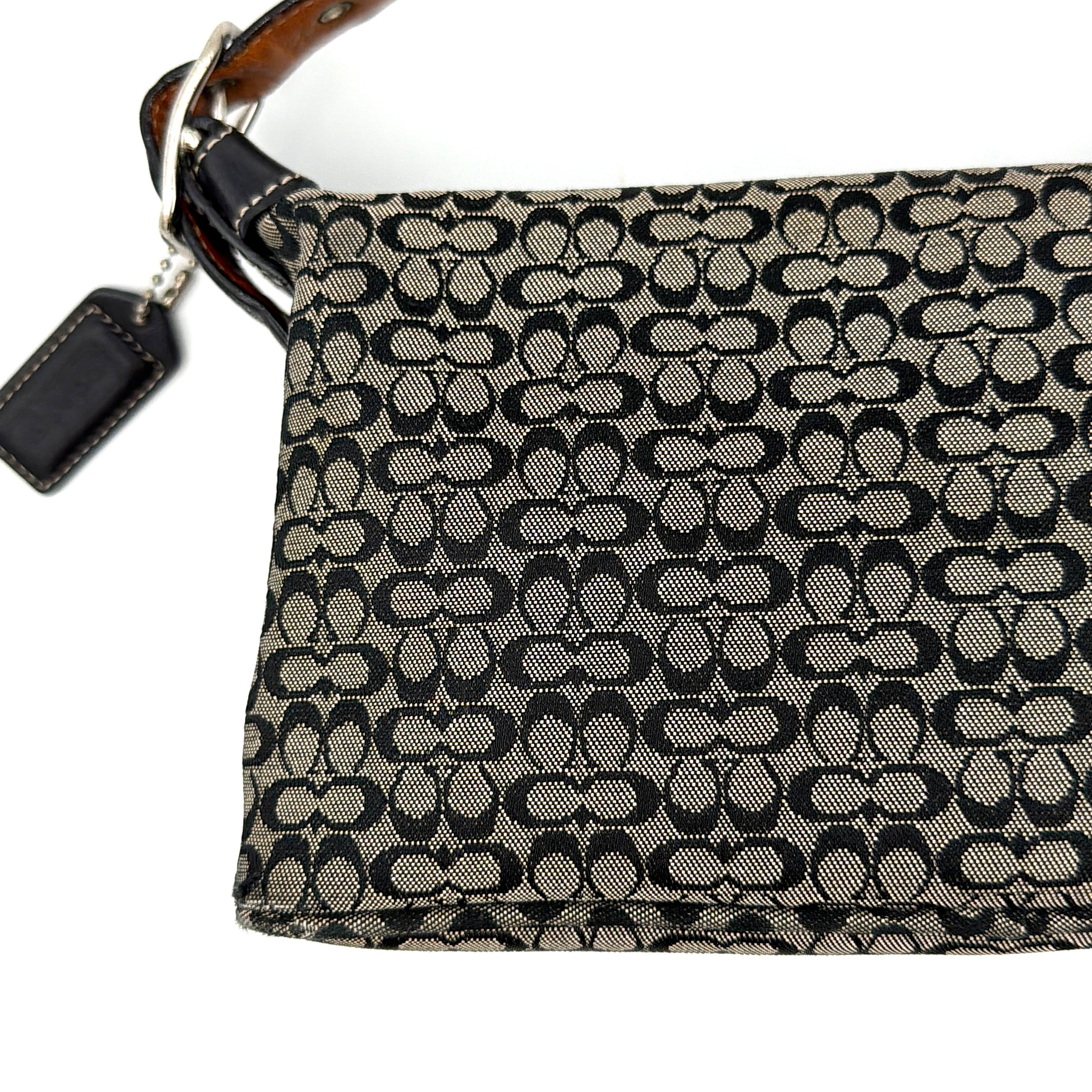 Coach Signature Hobo Shoulder Bag Grey/Black
