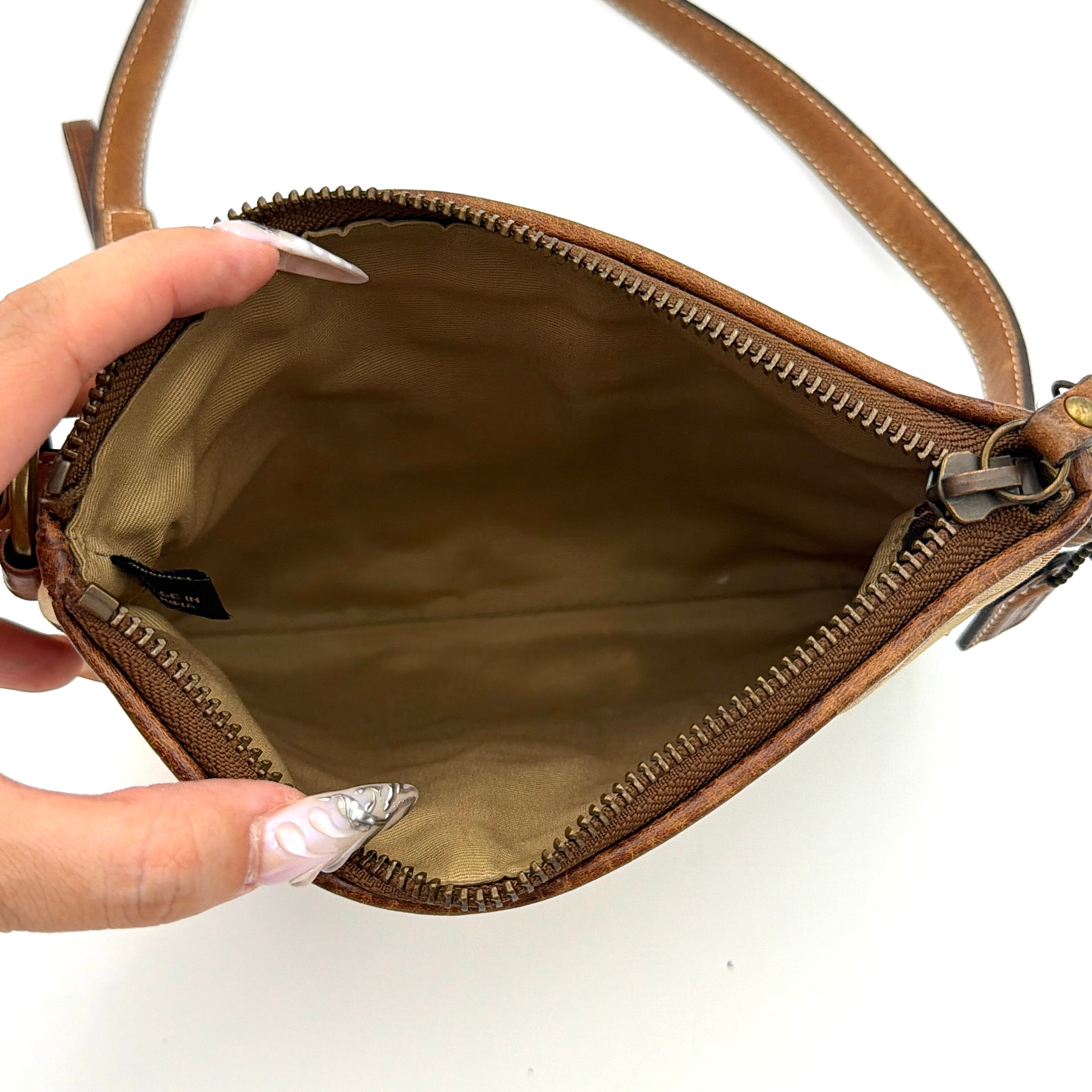 Coach 2Way Signature Brown Patchwork Leopard Shoulder Bag