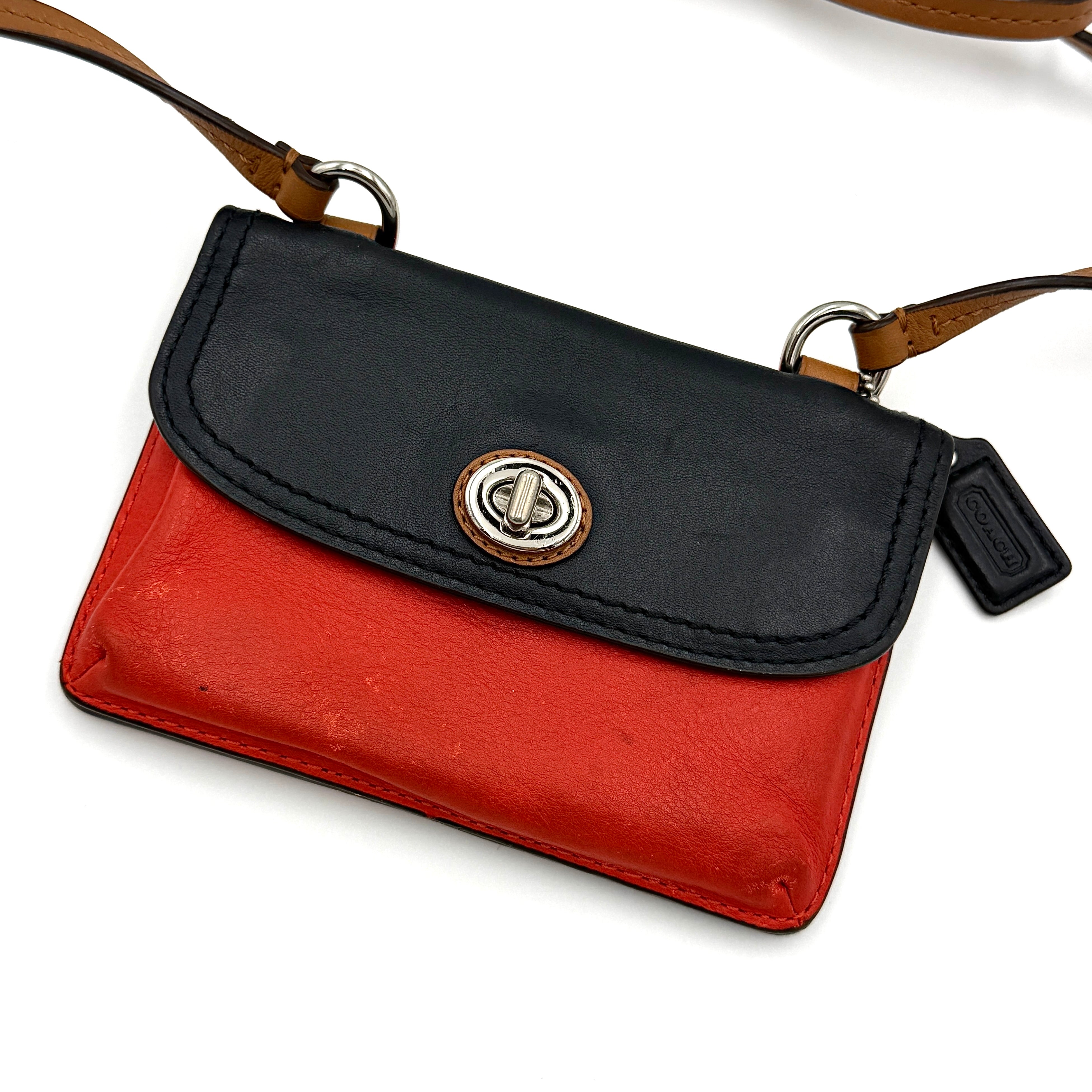 Coach Park Dylan Mini Colorblock Crossbody Bag Red/Navy