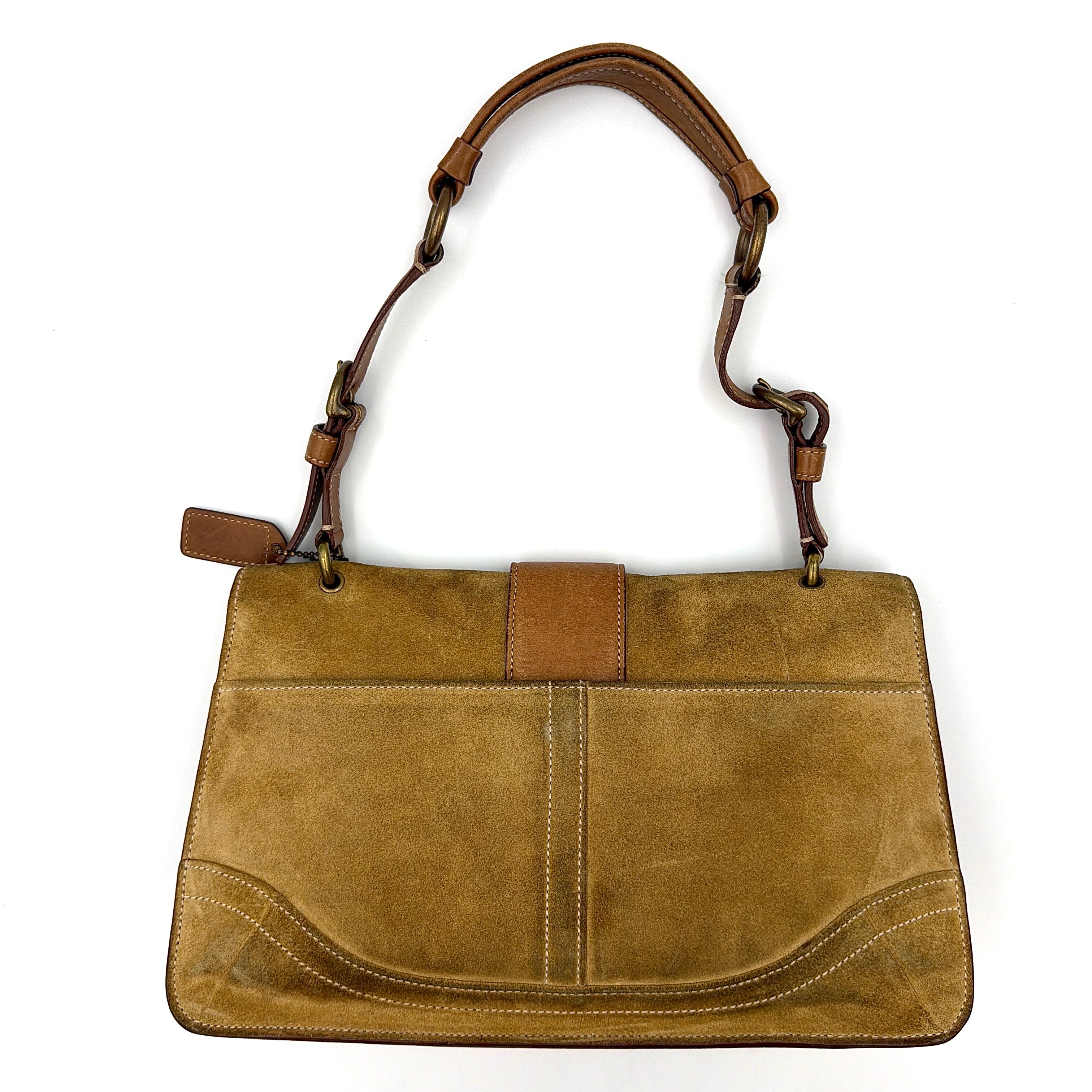 Coach Y2K Soho Buckle Suede Shoulder Bag Tan