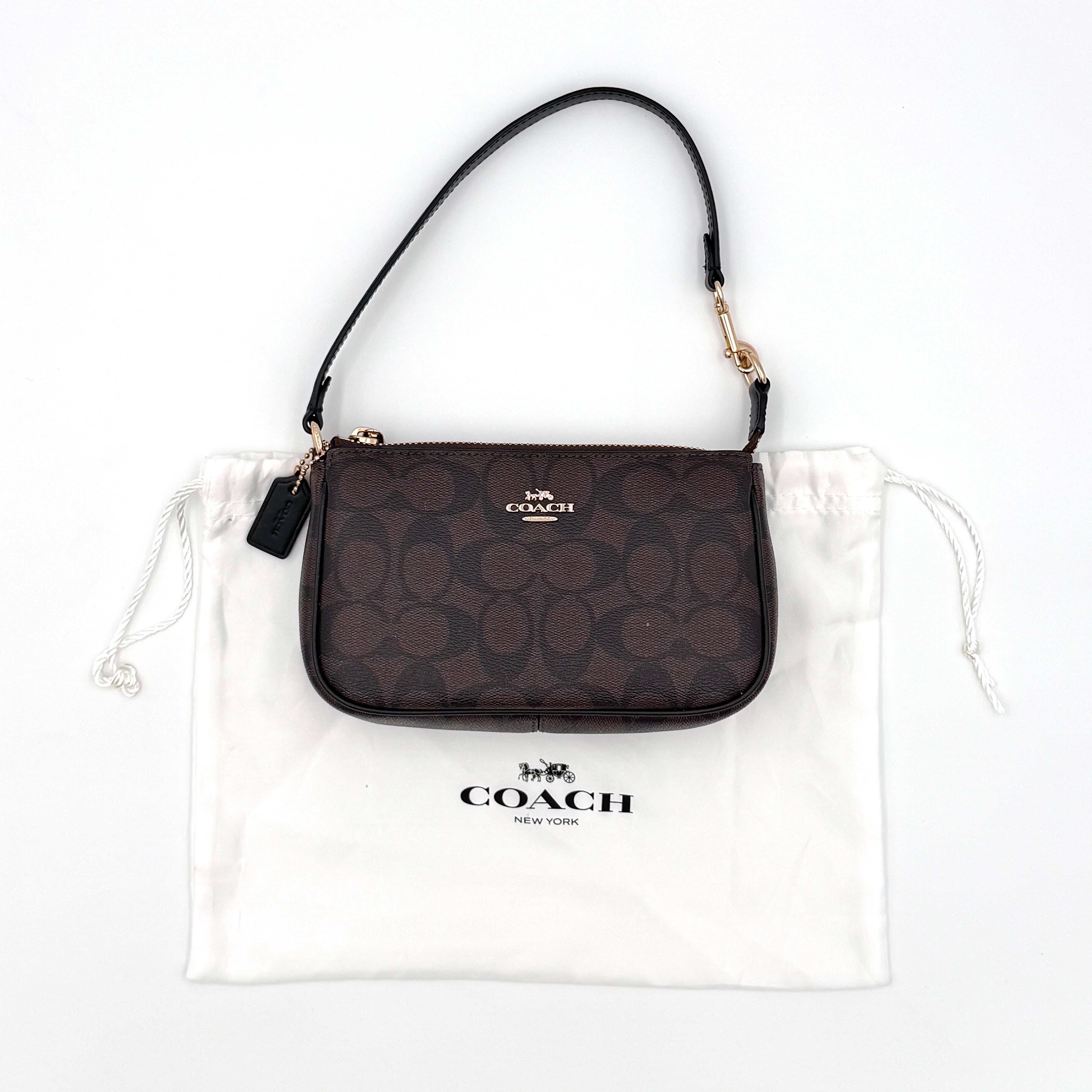 Coach Signature Nolita 19 Shoulder Bag Brown/Black