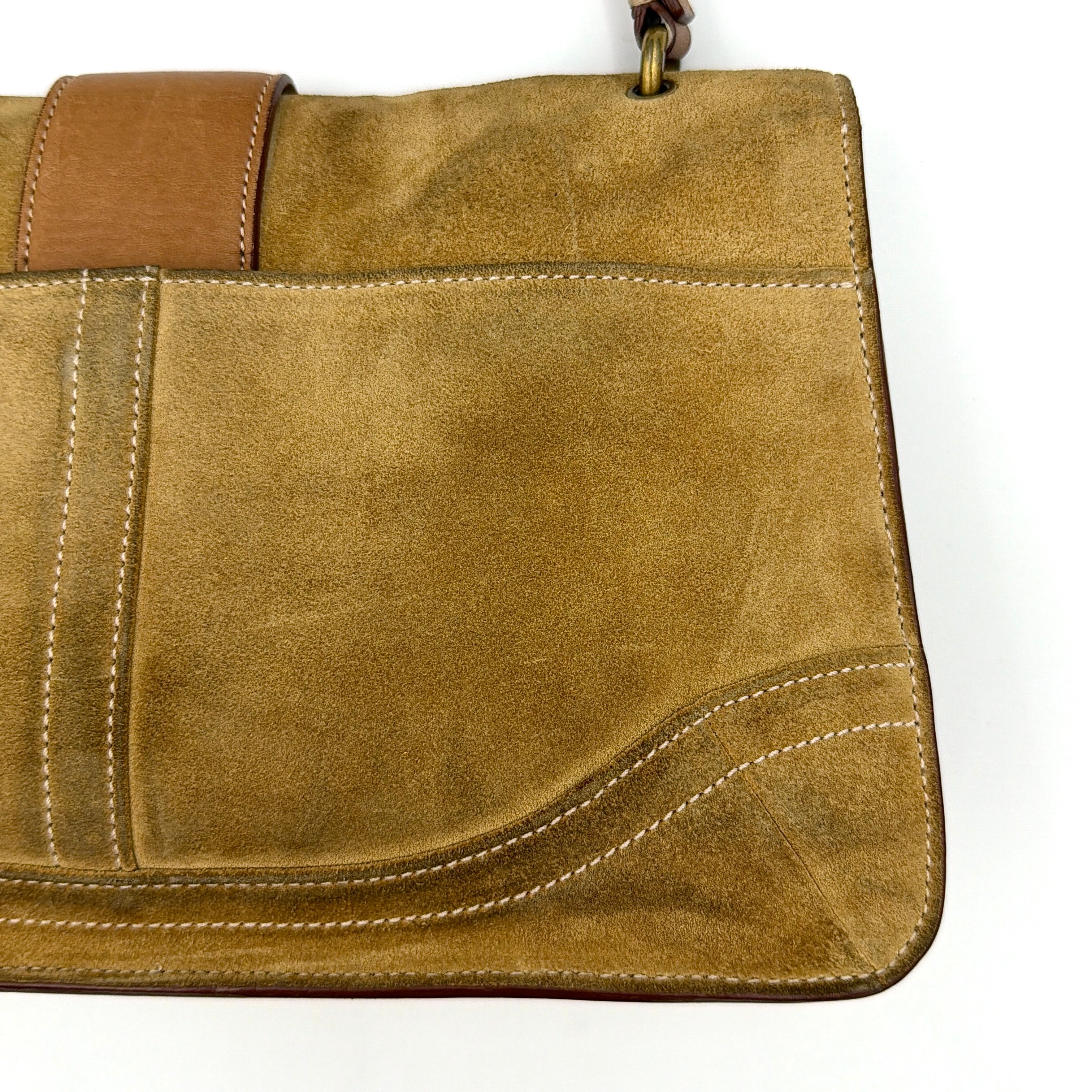 Coach Y2K Soho Buckle Suede Shoulder Bag Tan