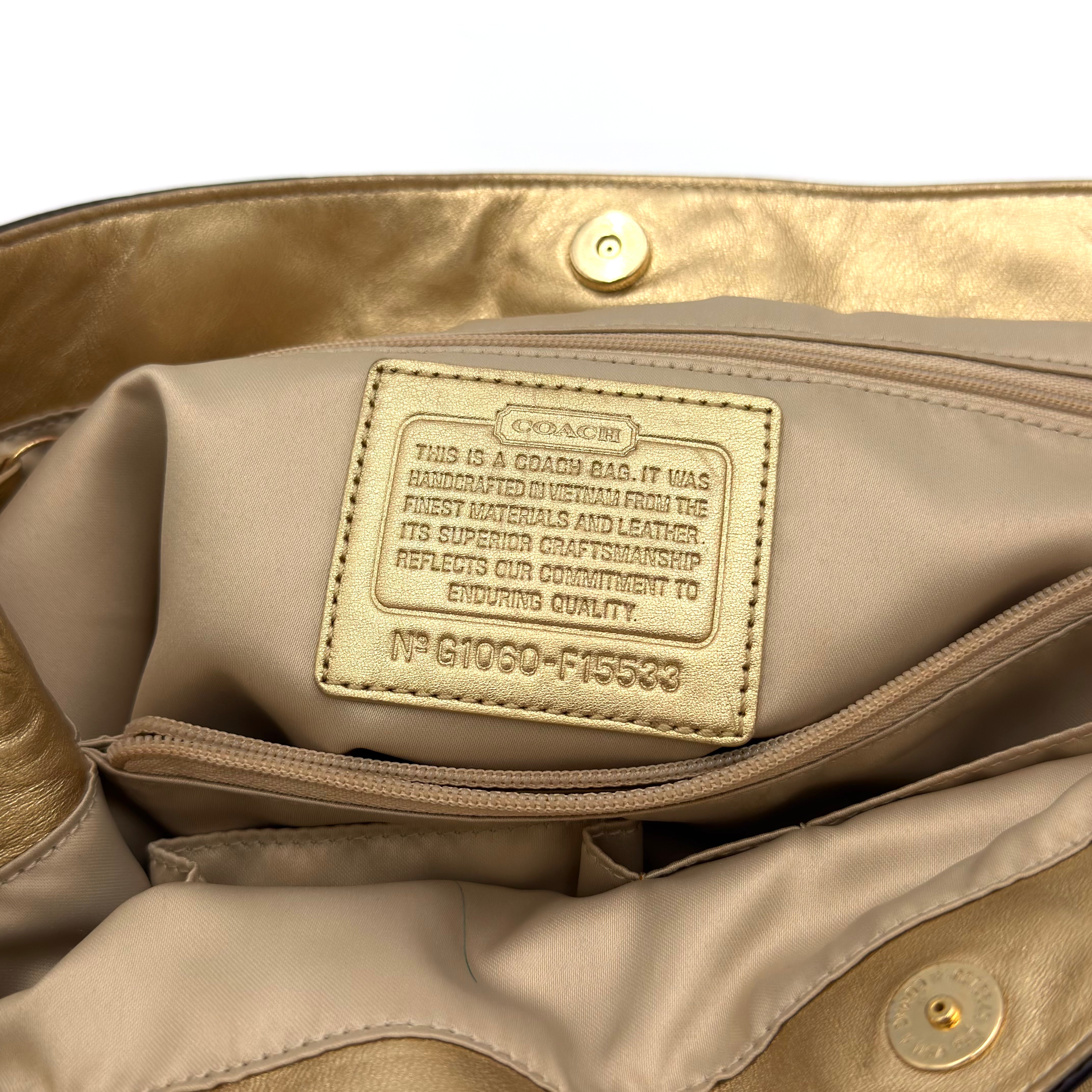 Coach Signature Penelope Shoulder Bag Beige/Gold