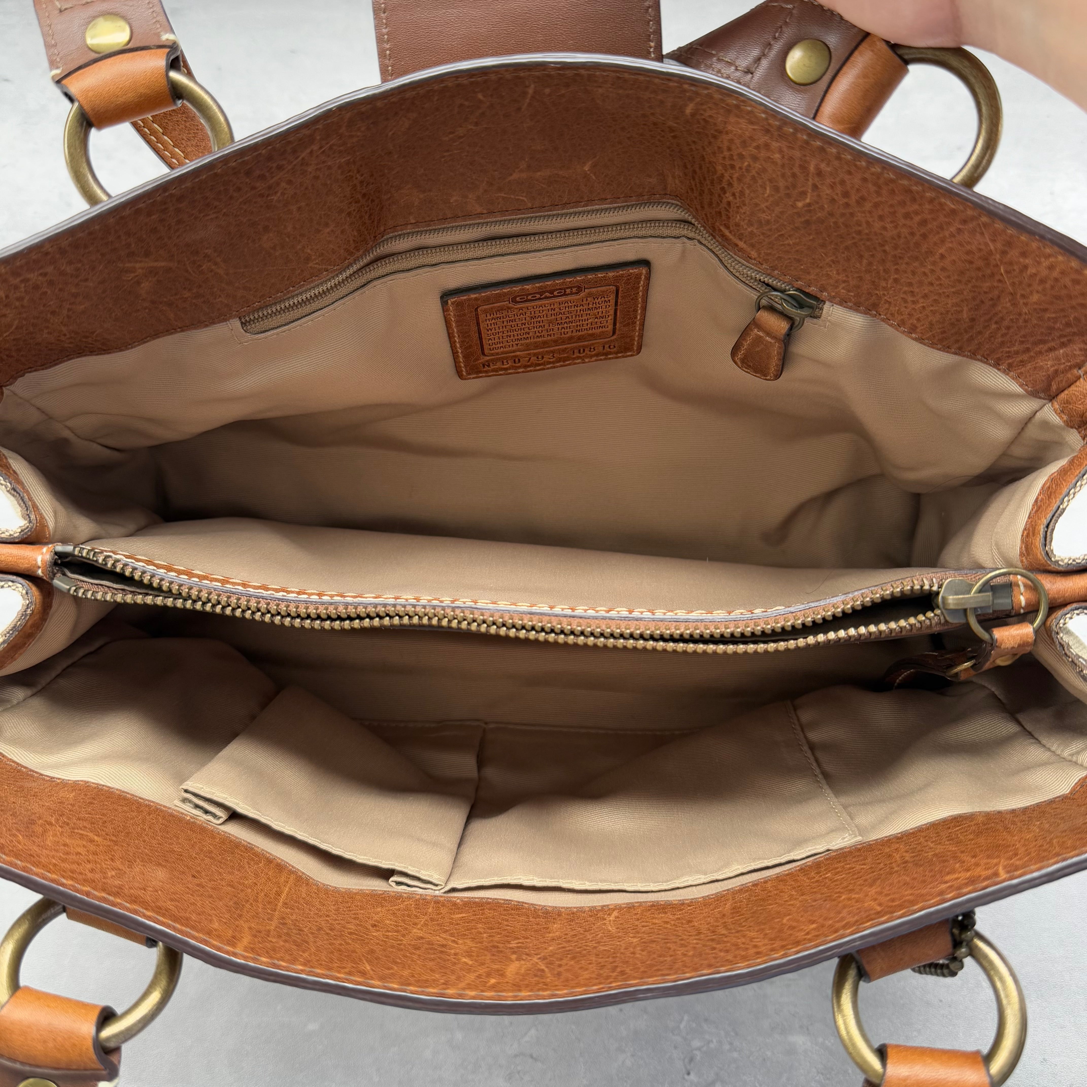 Coach Y2K Signature Soho Patchwork Turnlock Shoulder Bag Brown/Gold