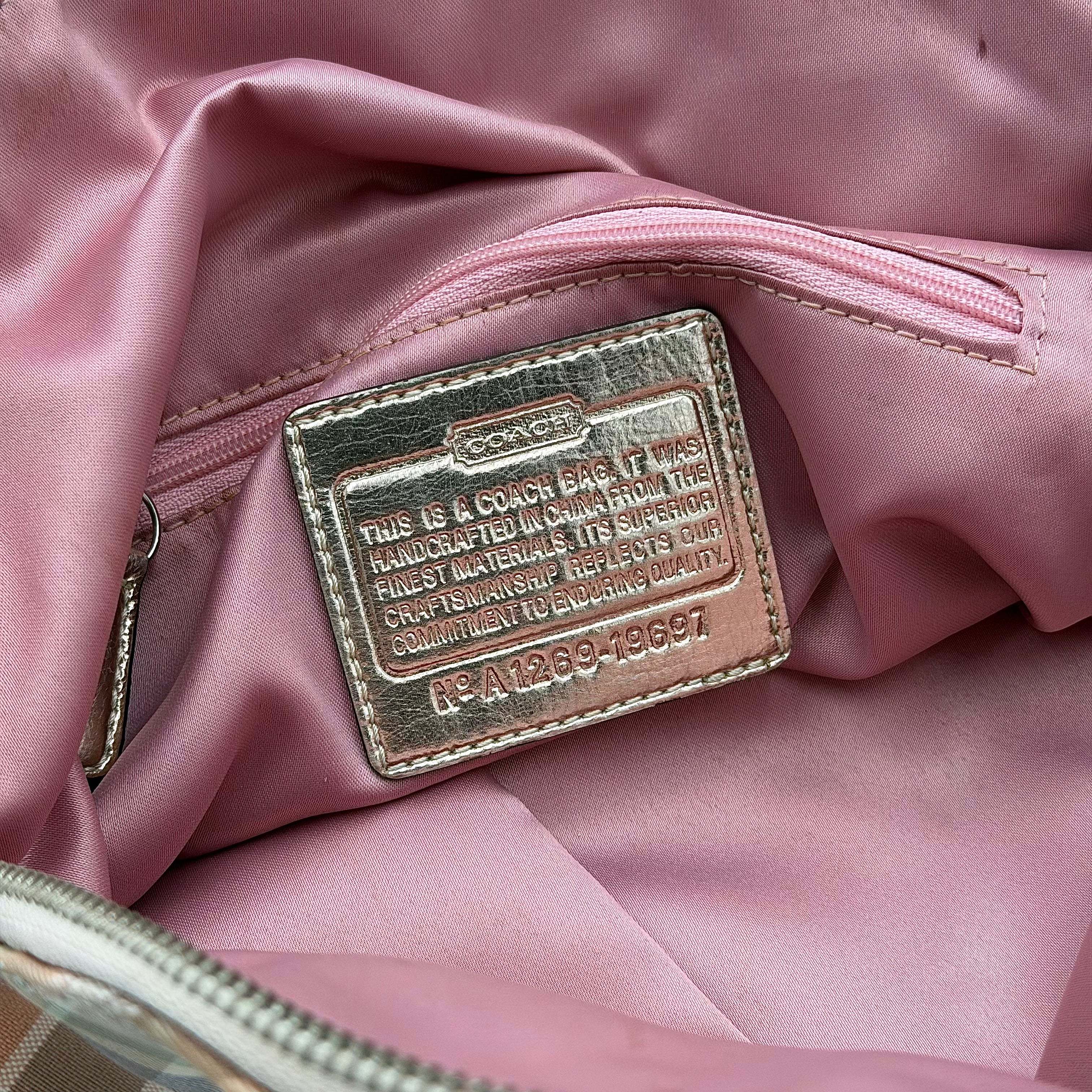 Coach 2Way Poppy Madras Tartan Shoulder Bag Multicolor