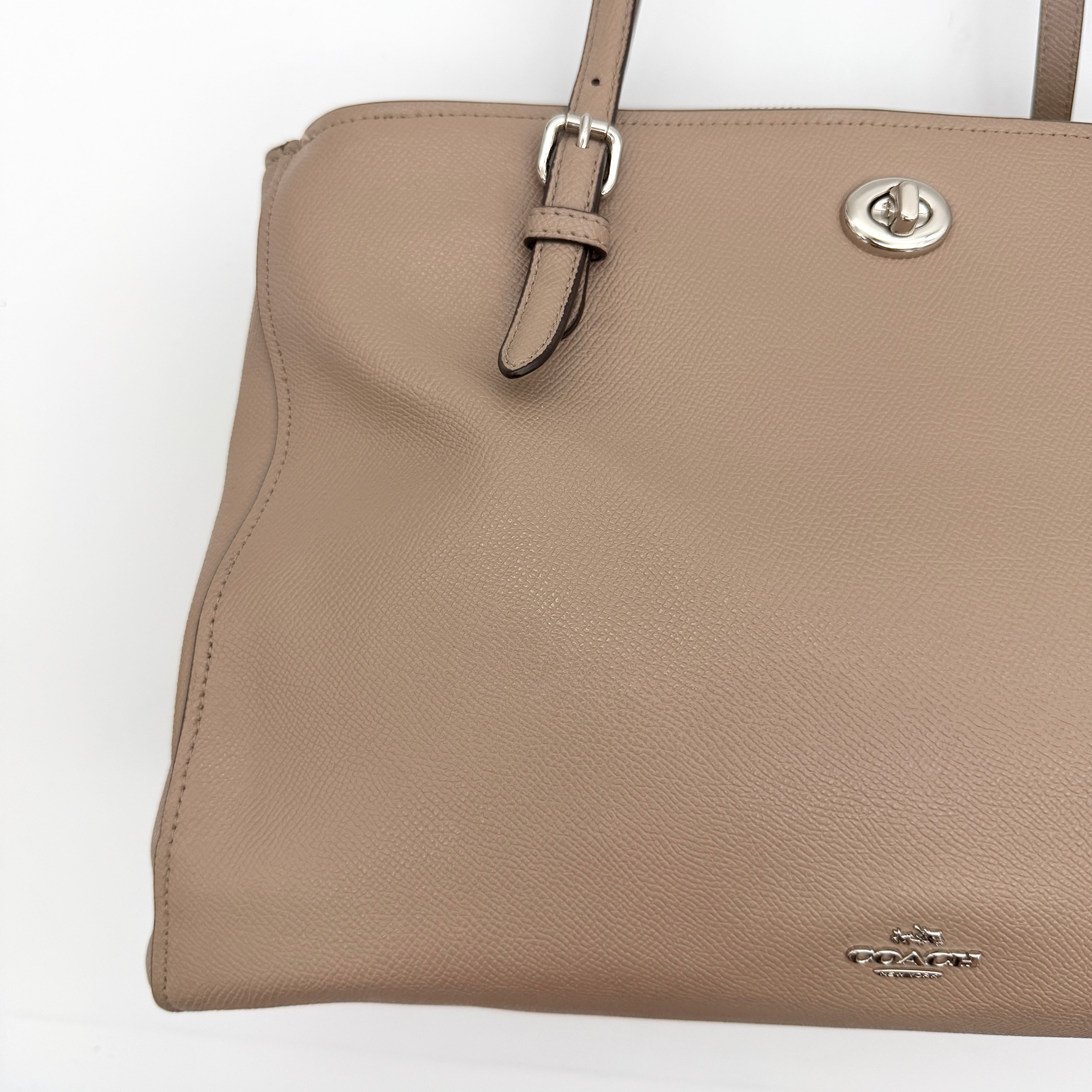 Coach Turnlock Carryall Shoulder Bag Light Brown